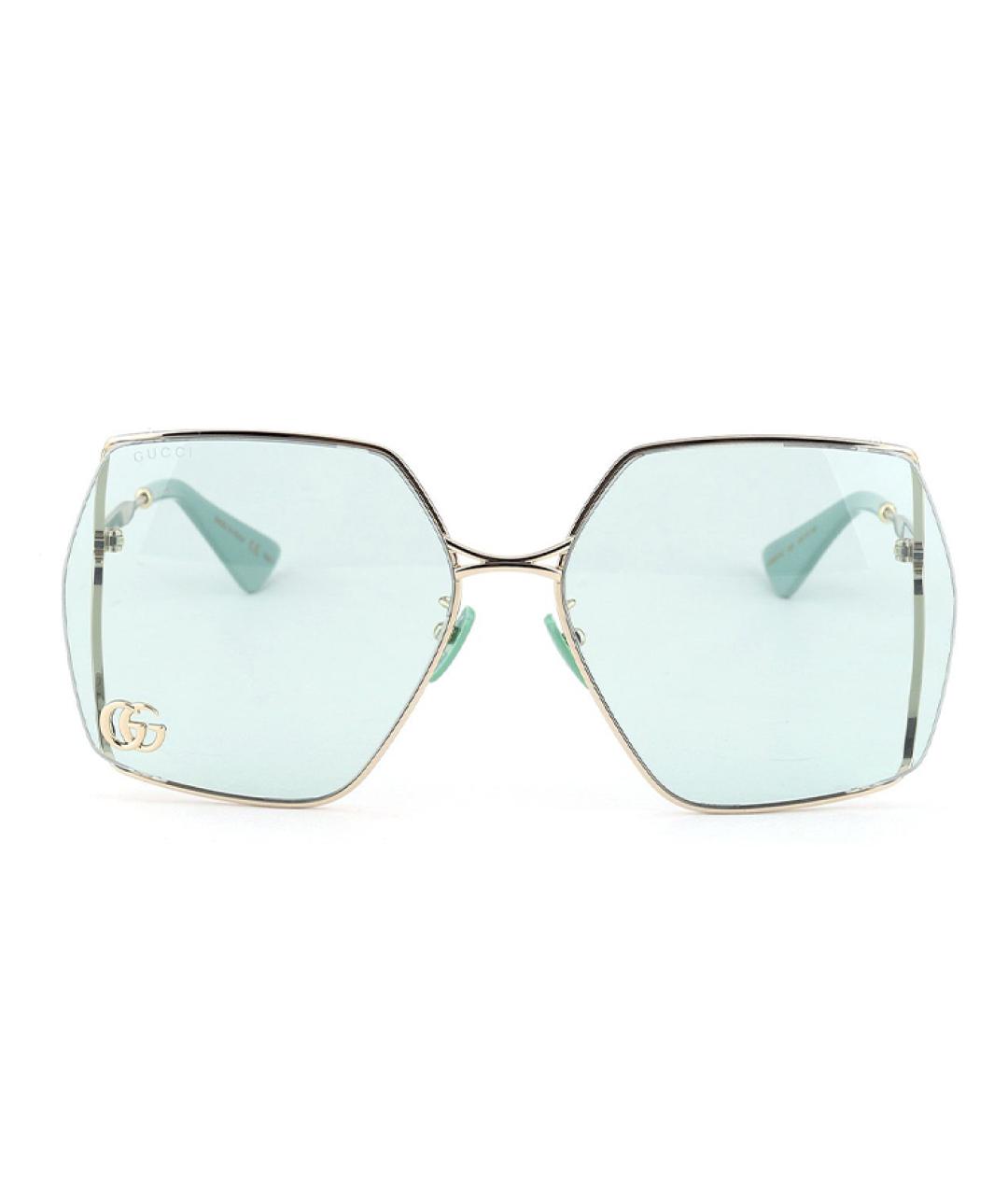 GUCCI Золотые металлические солнцезащитные очки, фото 2