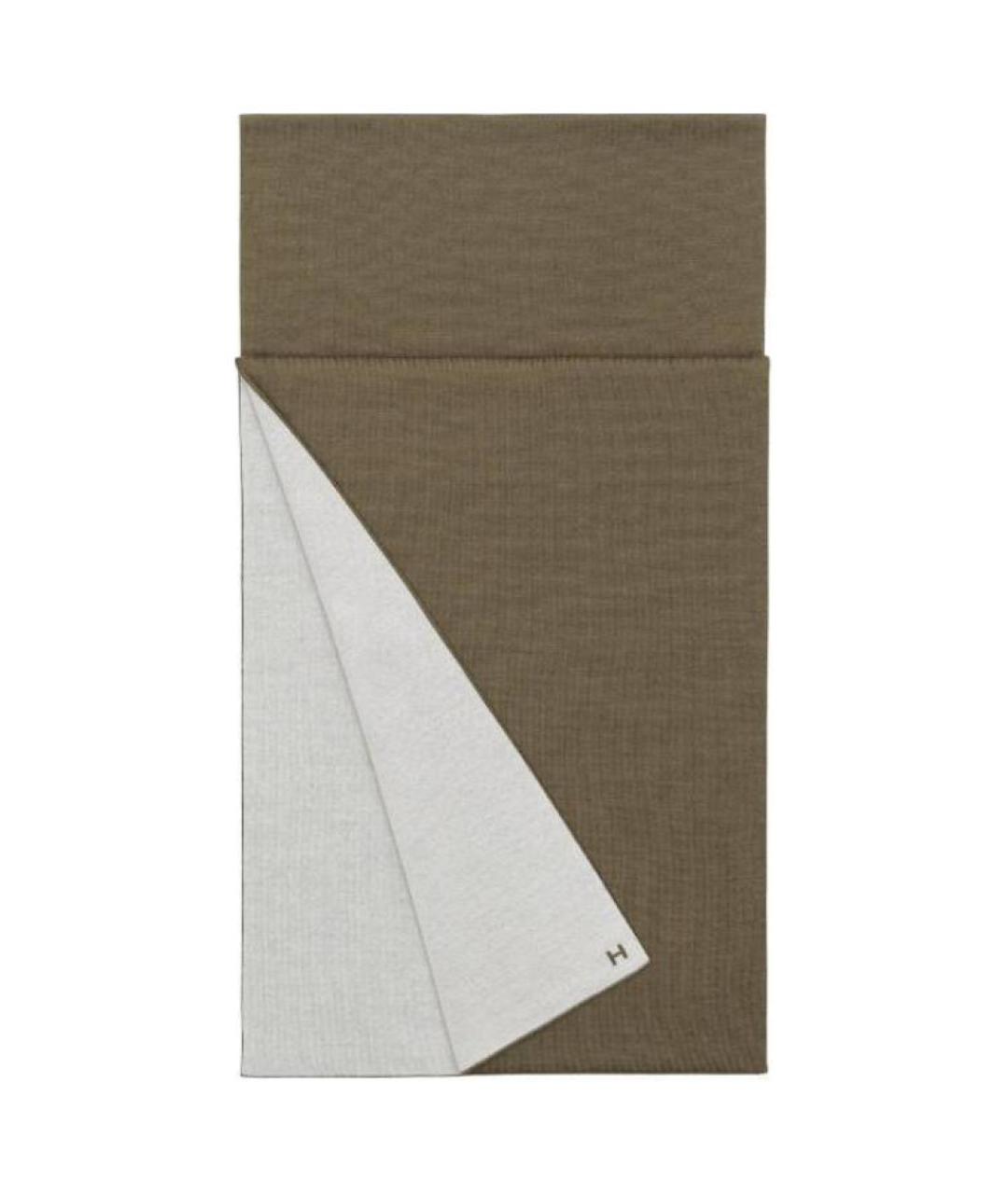 HERMES Коричневый шарф, фото 1