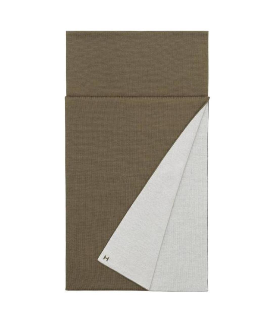 HERMES Коричневый шарф, фото 2