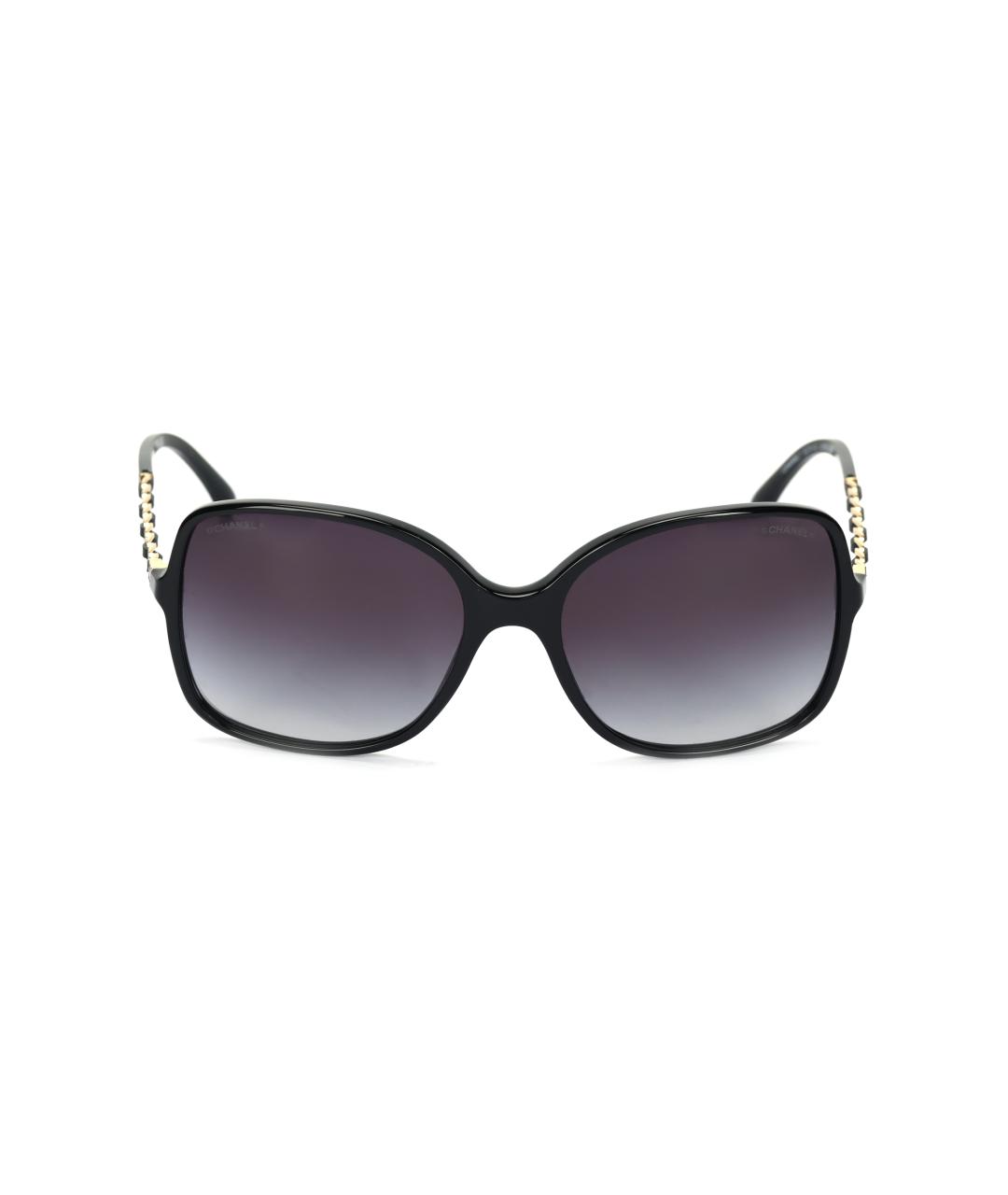 CHANEL Черные пластиковые солнцезащитные очки, фото 2