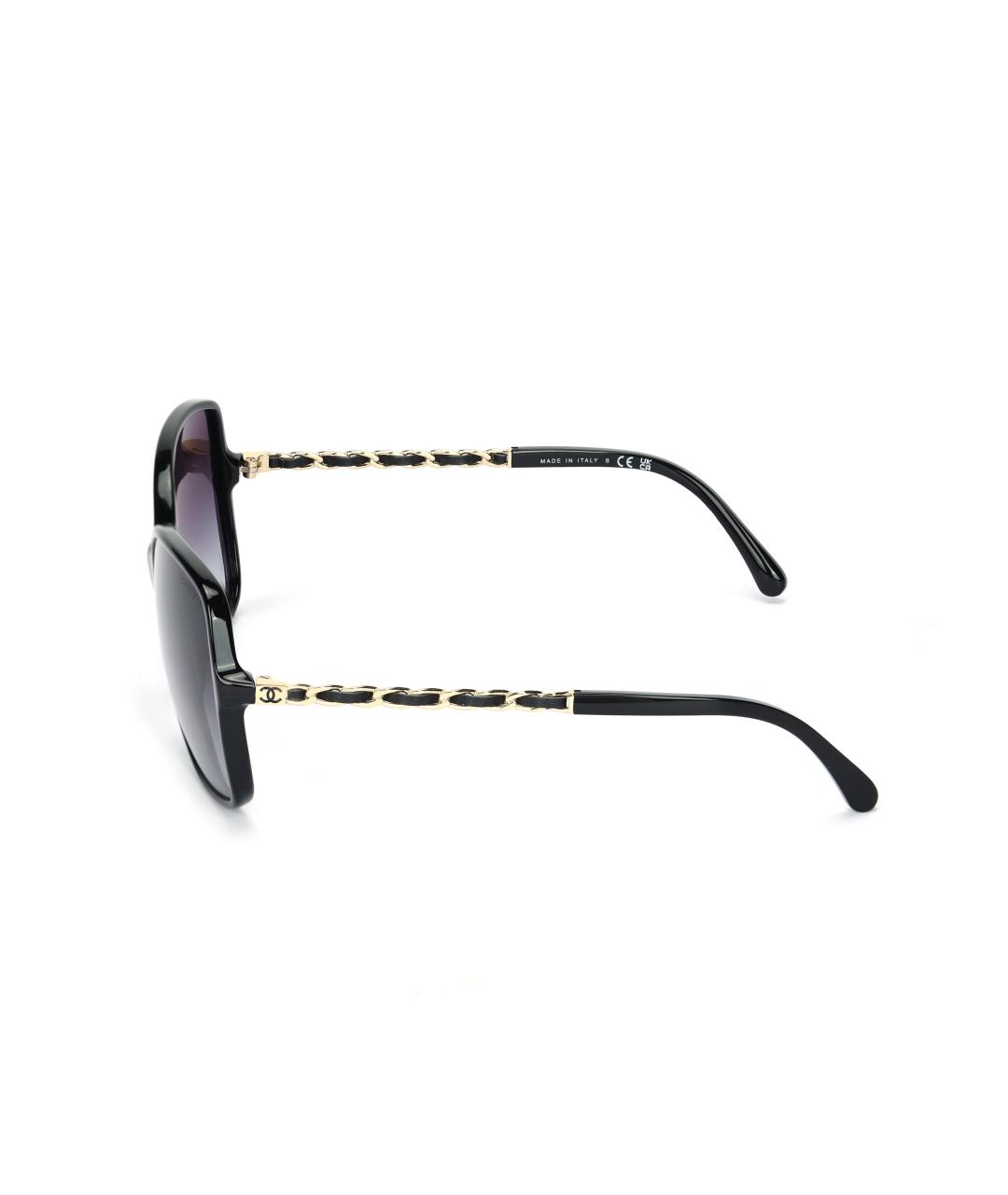 CHANEL Черные пластиковые солнцезащитные очки, фото 3