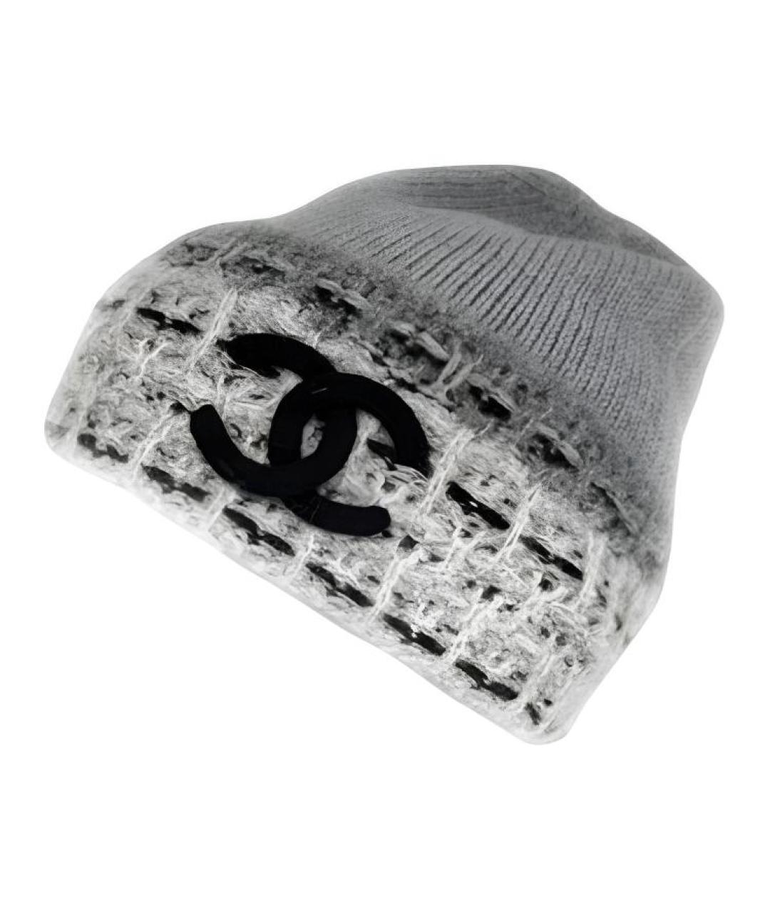 CHANEL Серая кашемировая шапка, фото 1