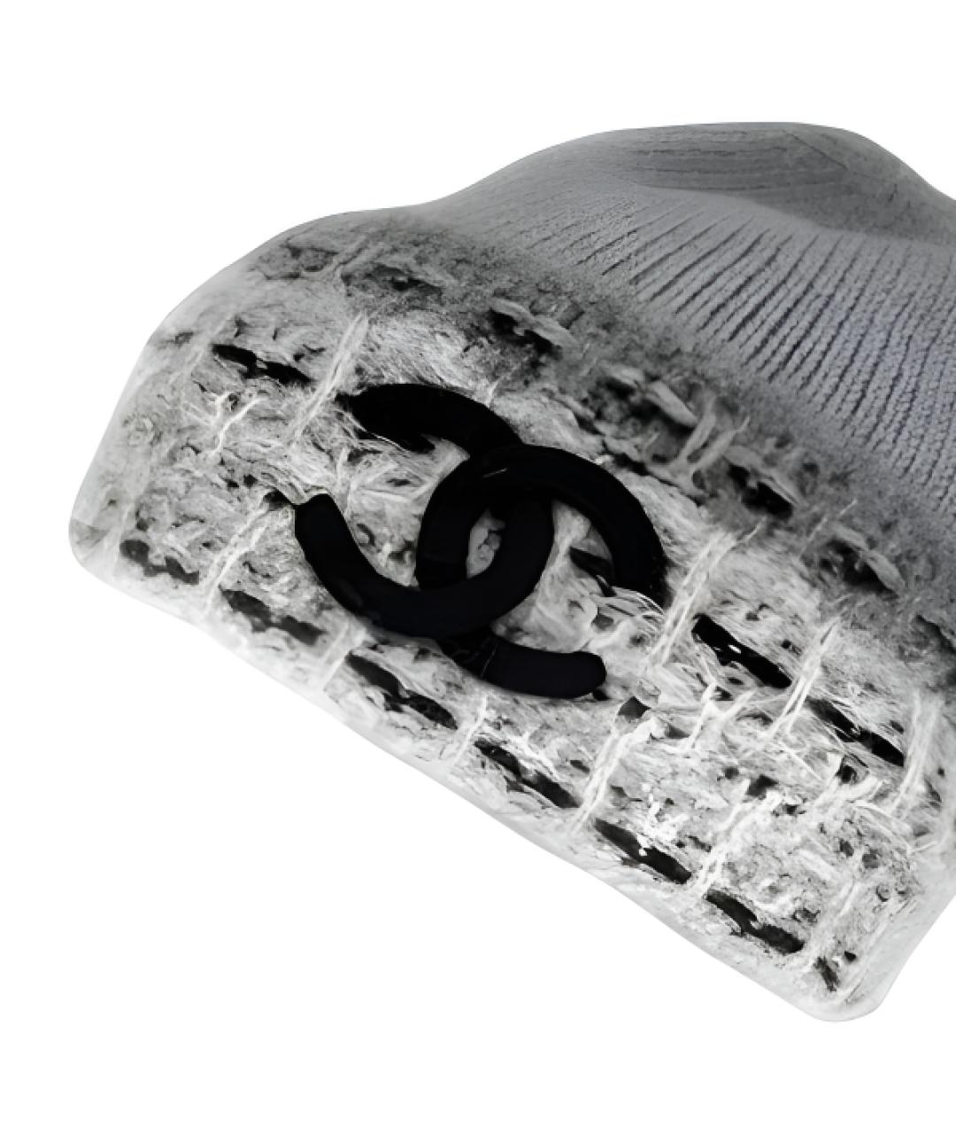 CHANEL Серая кашемировая шапка, фото 3