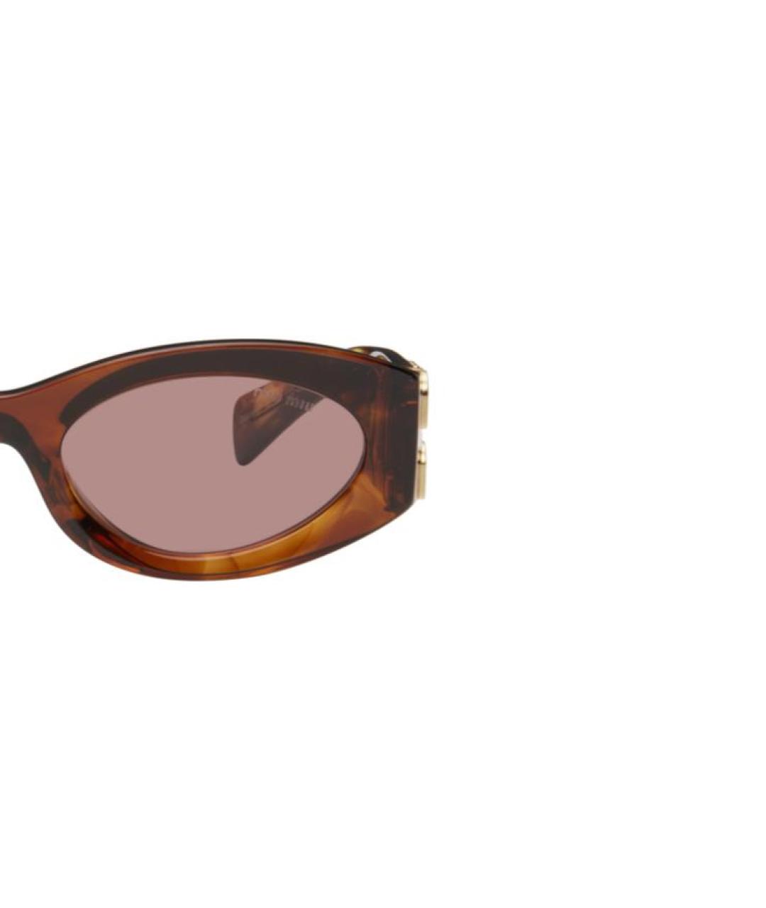 MIU MIU Коричневые пластиковые солнцезащитные очки, фото 3
