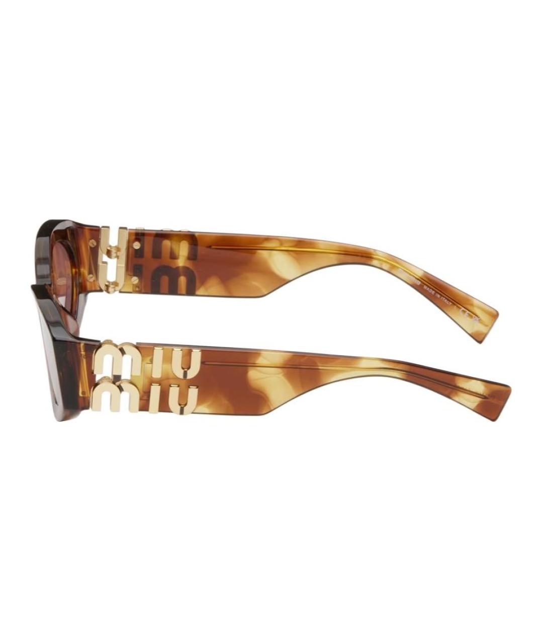 MIU MIU Коричневые пластиковые солнцезащитные очки, фото 2