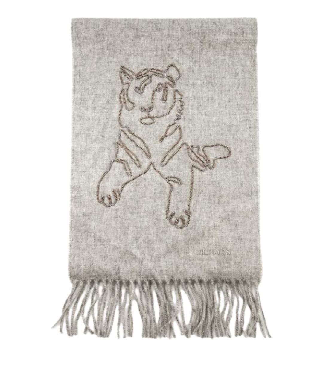 HERMES Серый кашемировый шарф, фото 1