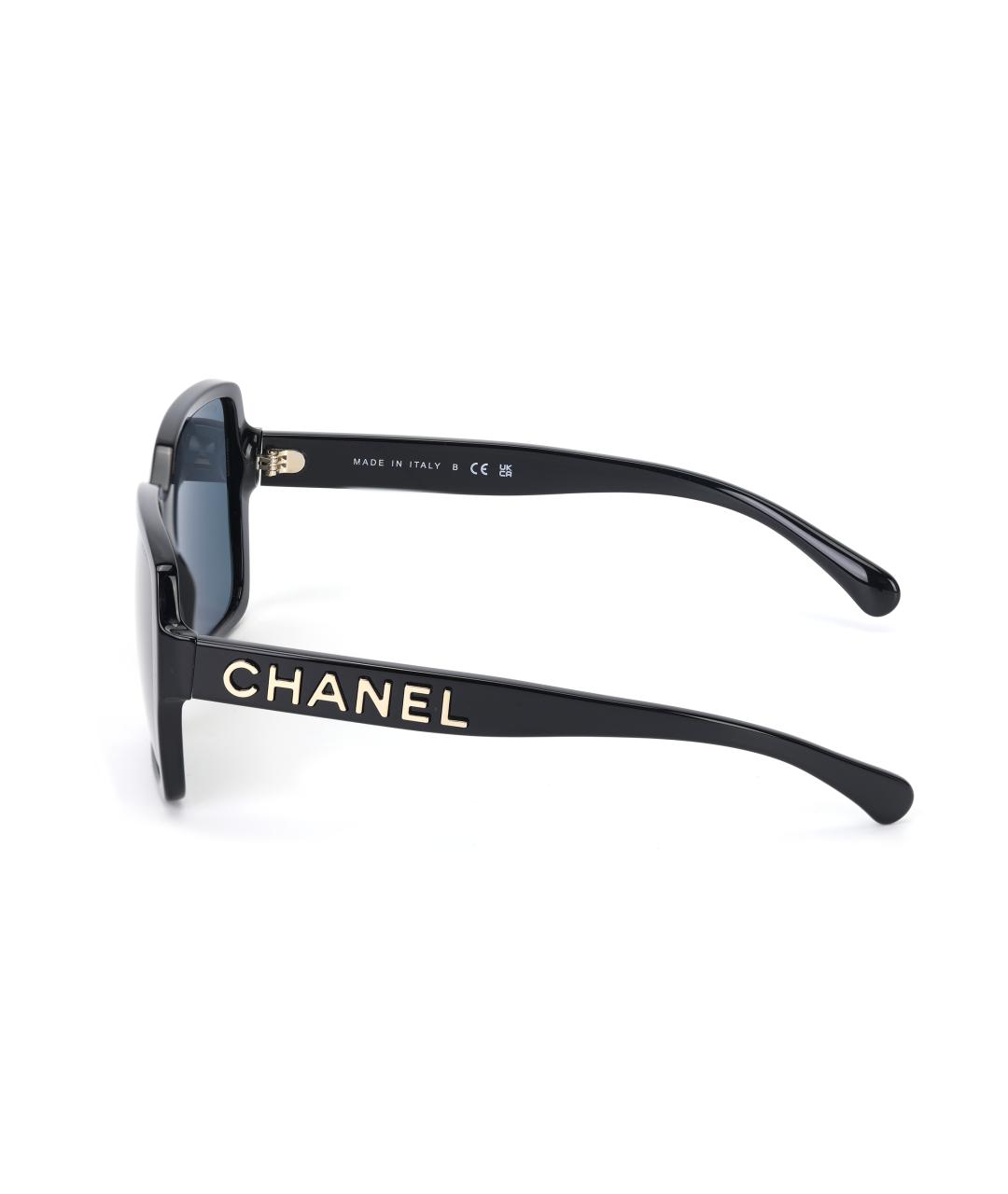 CHANEL Черные пластиковые солнцезащитные очки, фото 3