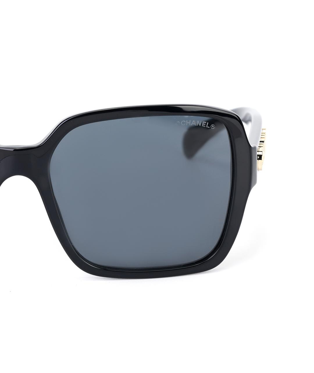 CHANEL Черные пластиковые солнцезащитные очки, фото 4