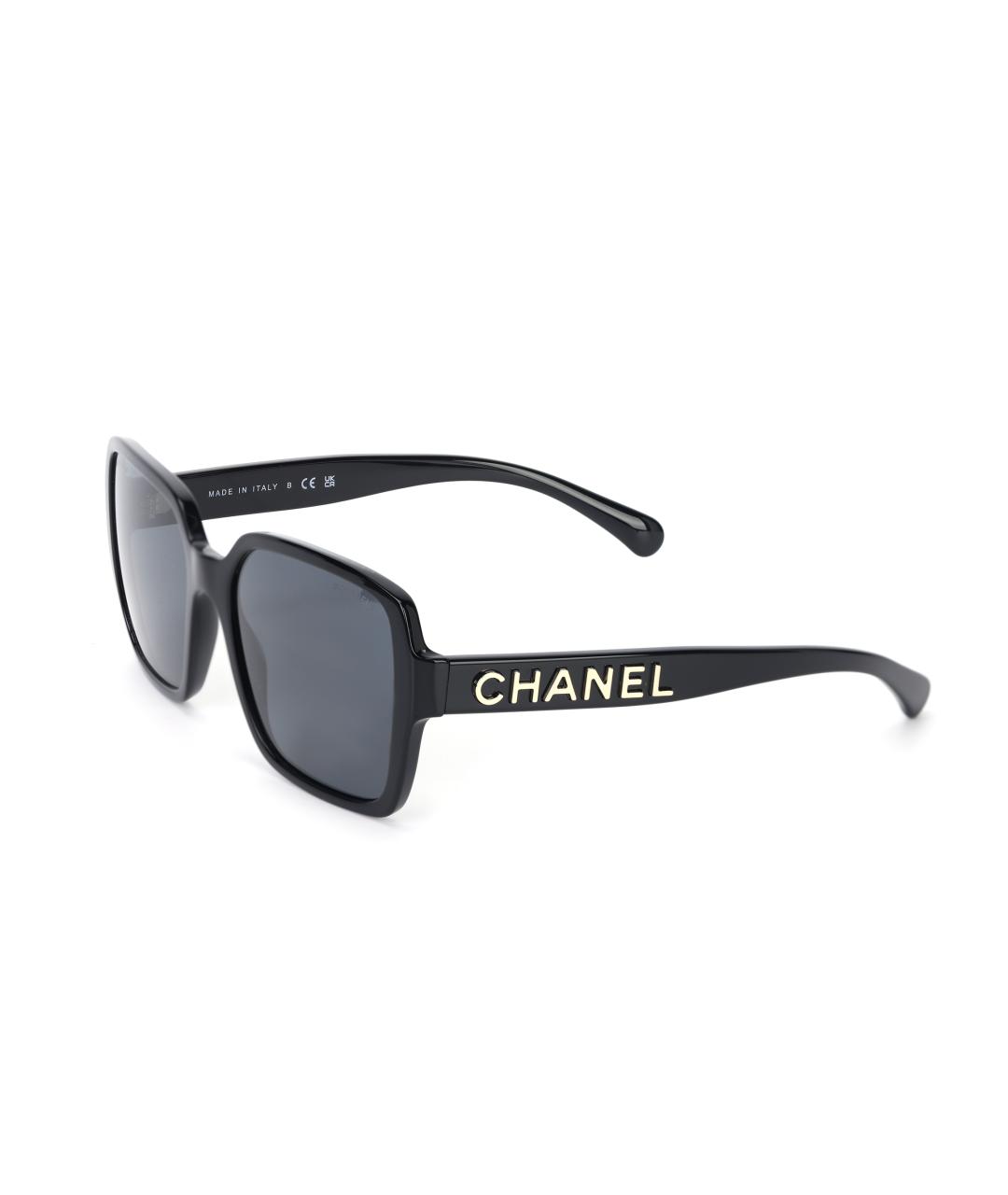 CHANEL Черные пластиковые солнцезащитные очки, фото 1