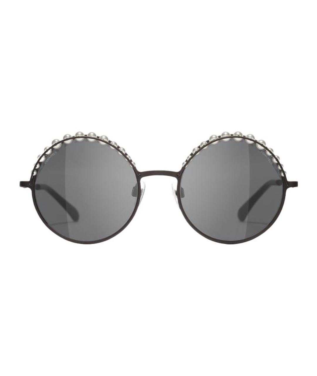 CHANEL Черные металлические солнцезащитные очки, фото 2