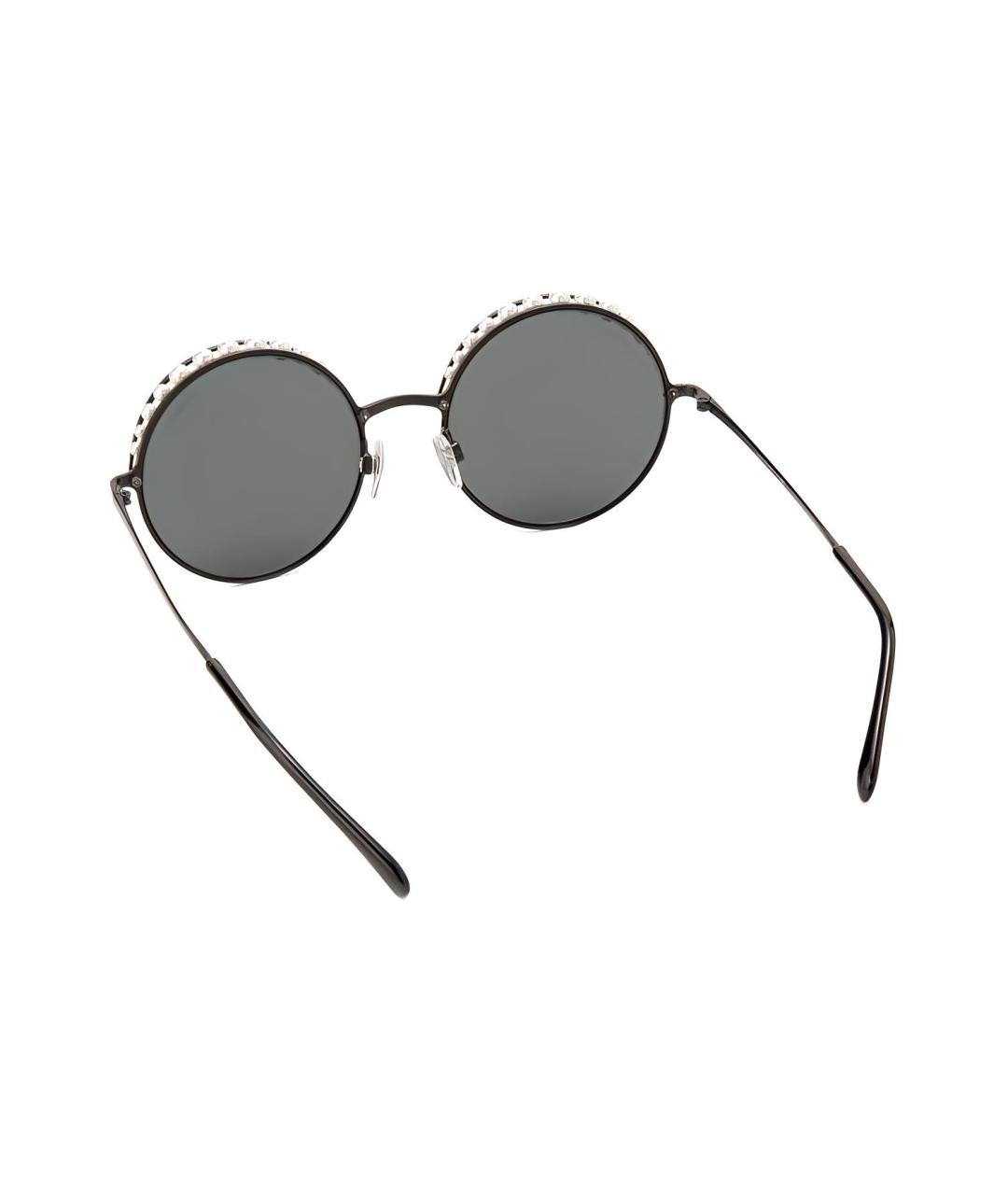 CHANEL Черные металлические солнцезащитные очки, фото 3