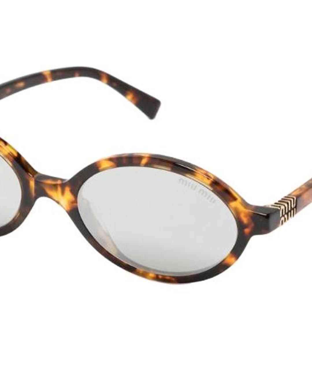 MIU MIU Коричневые пластиковые солнцезащитные очки, фото 3