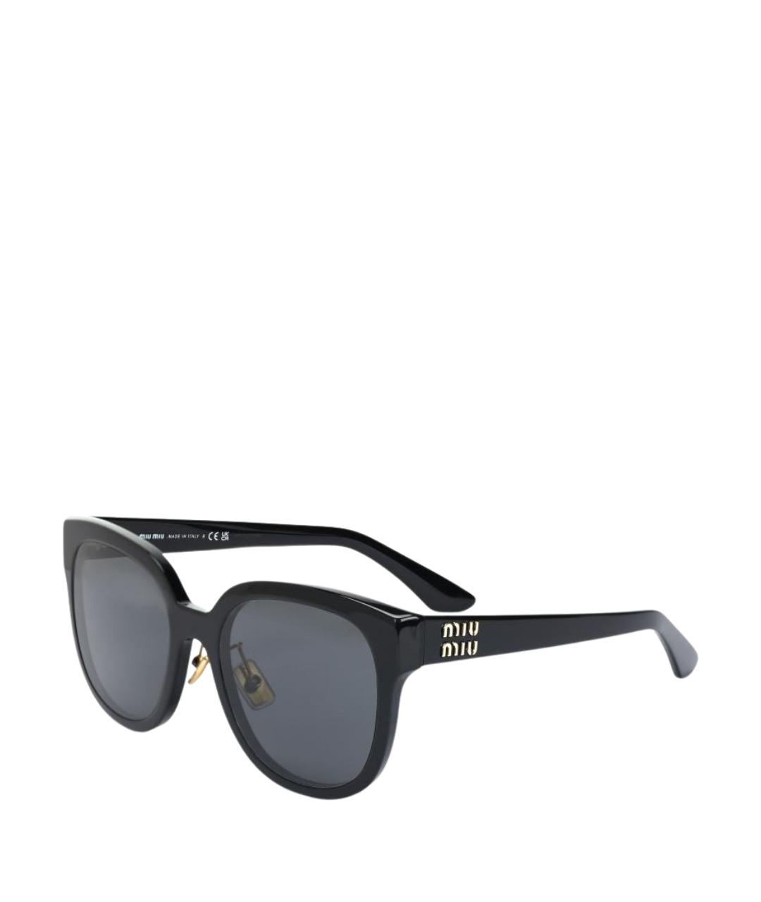 MIU MIU Черные пластиковые солнцезащитные очки, фото 1