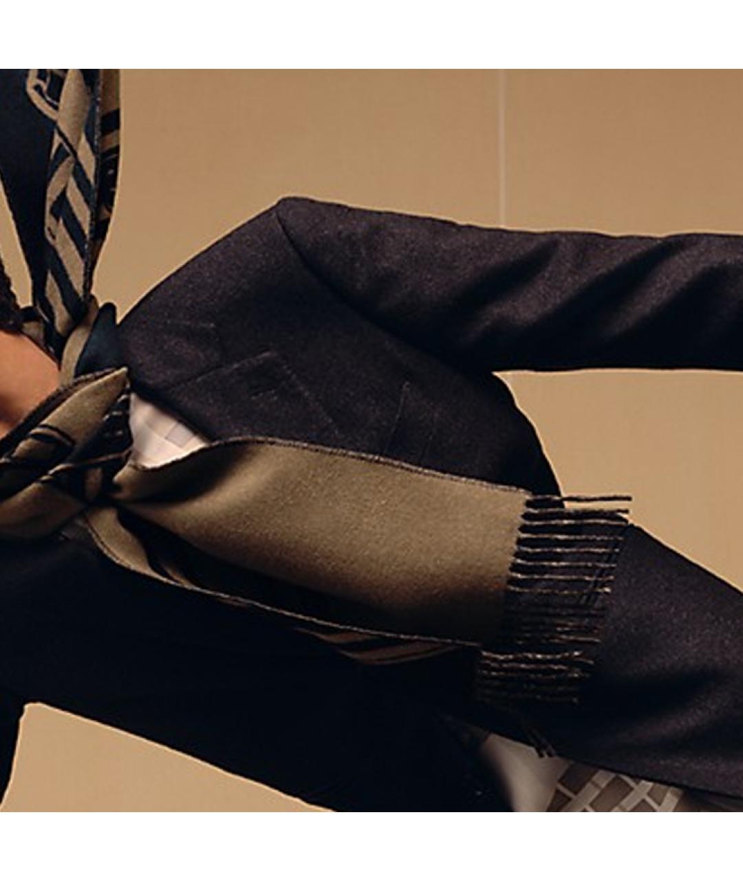 HERMES Коричневый кашемировый шарф, фото 3