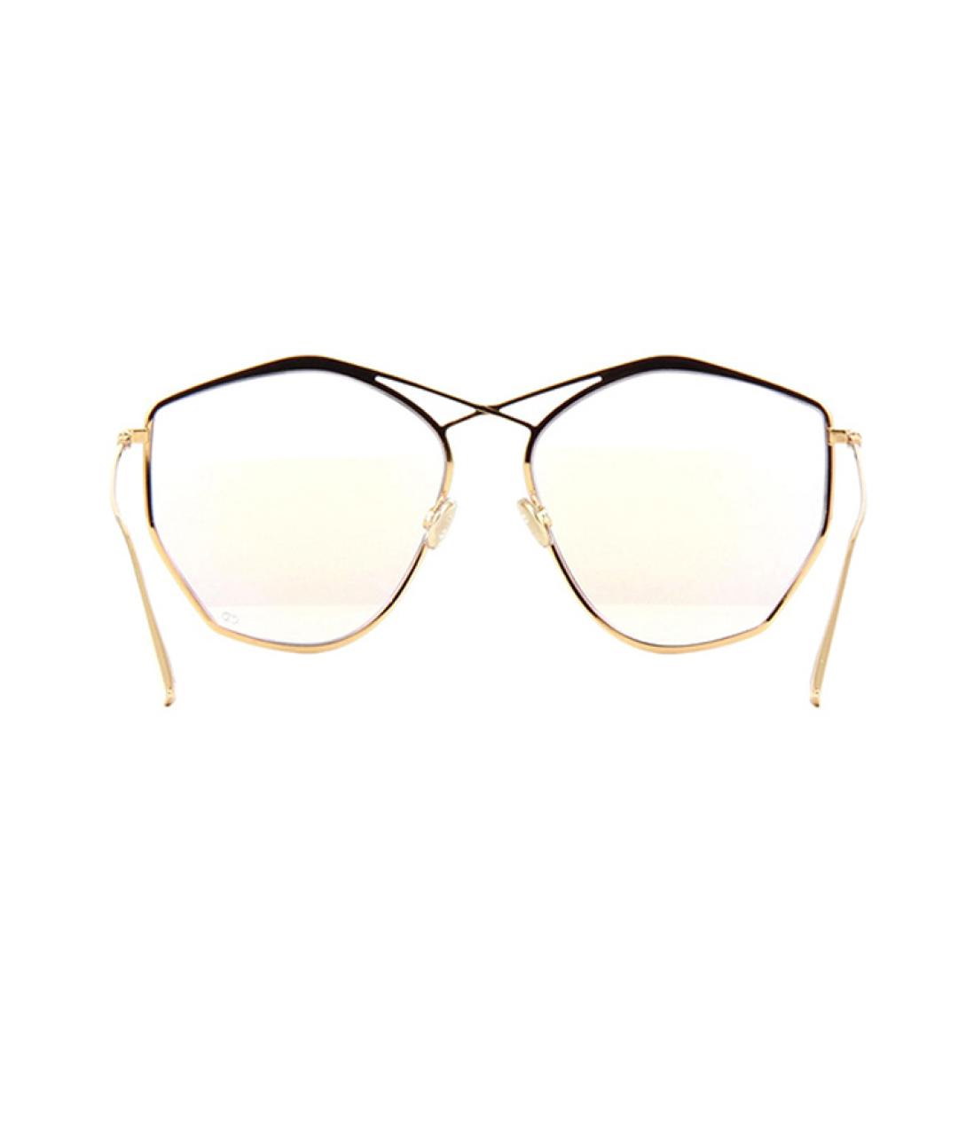 CHRISTIAN DIOR Бежевые металлические солнцезащитные очки, фото 3