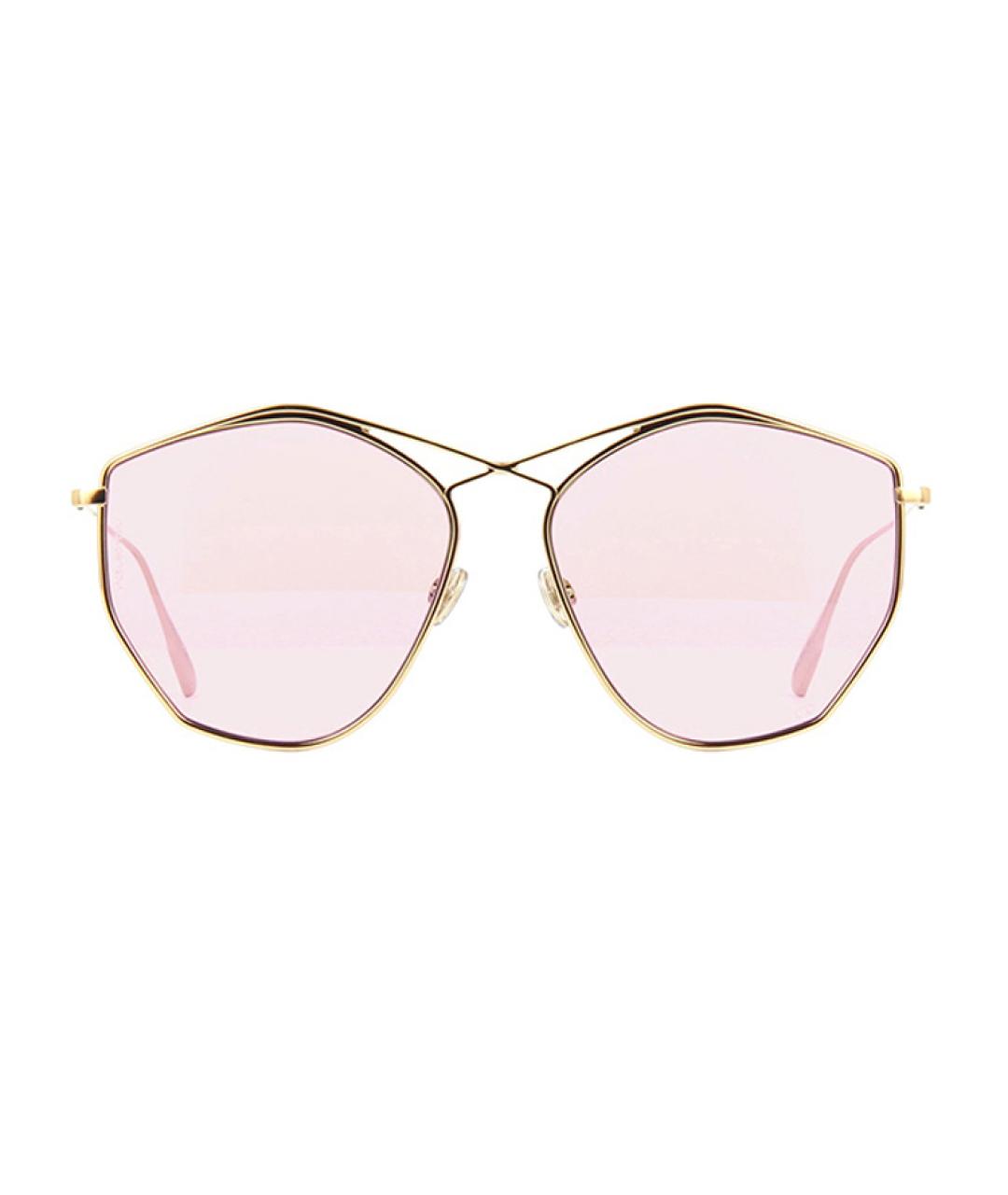 CHRISTIAN DIOR Бежевые металлические солнцезащитные очки, фото 2