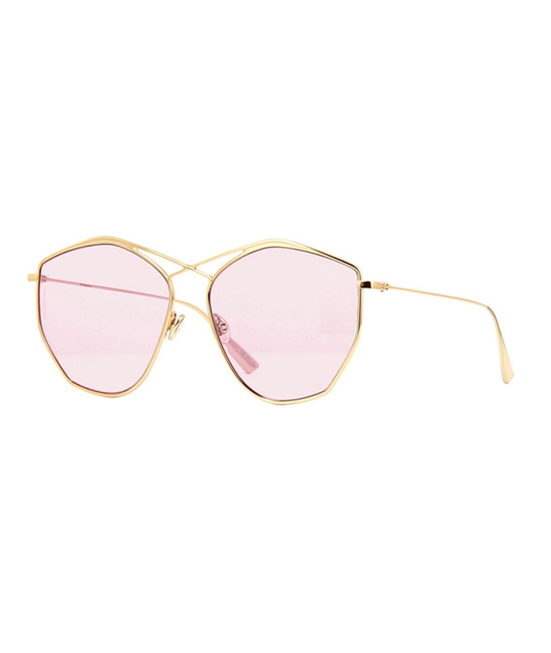 CHRISTIAN DIOR Бежевые металлические солнцезащитные очки, фото 1