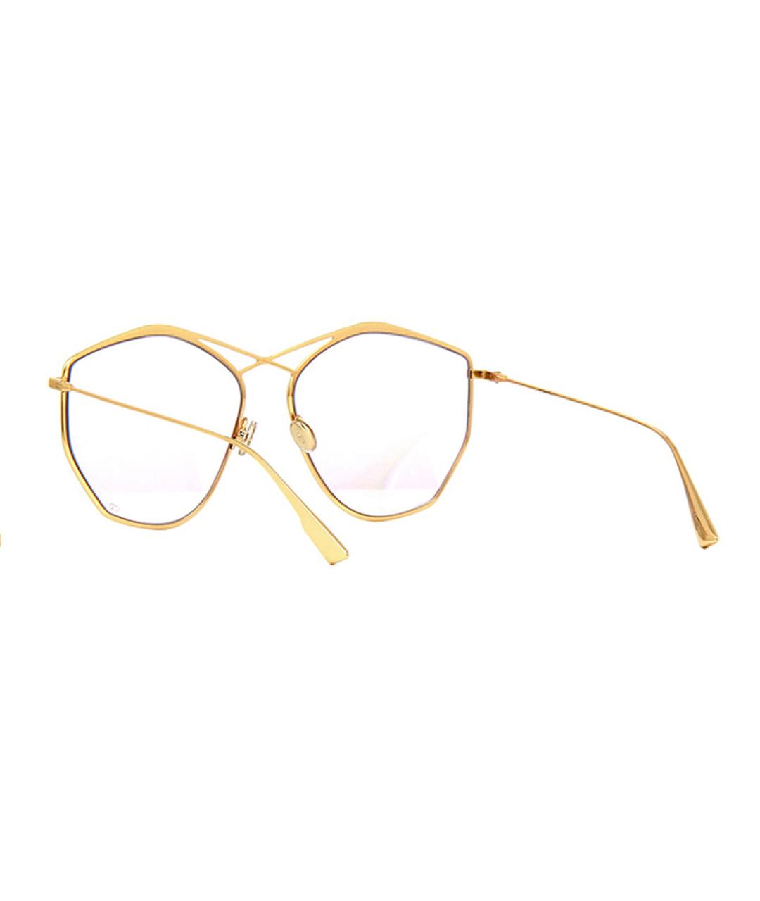 CHRISTIAN DIOR Бежевые металлические солнцезащитные очки, фото 4