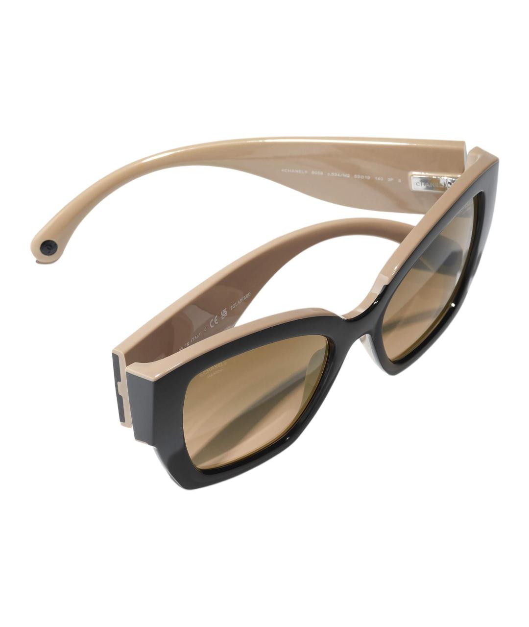 CHANEL Коричневые пластиковые солнцезащитные очки, фото 4