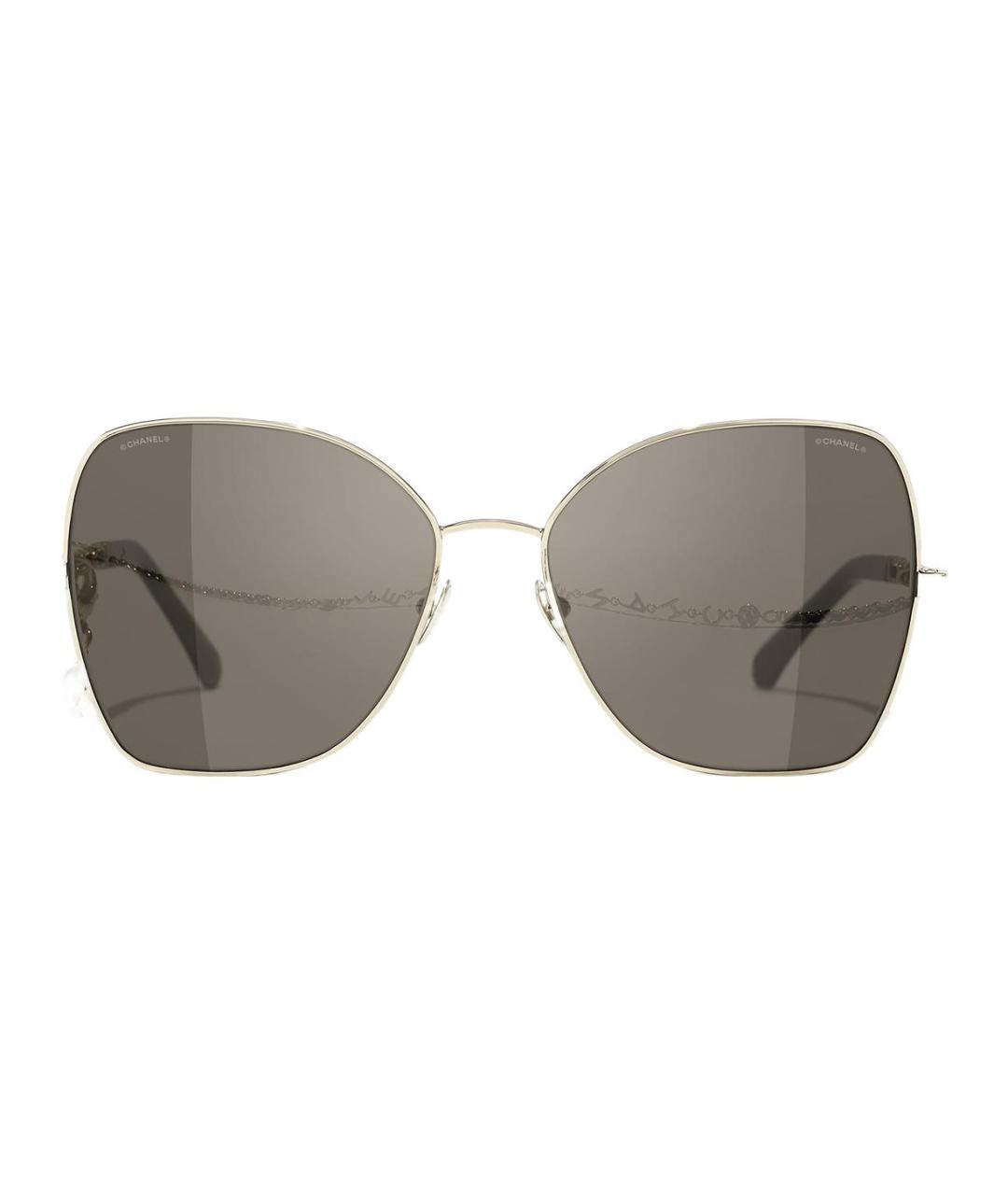 CHANEL Золотые металлические солнцезащитные очки, фото 1