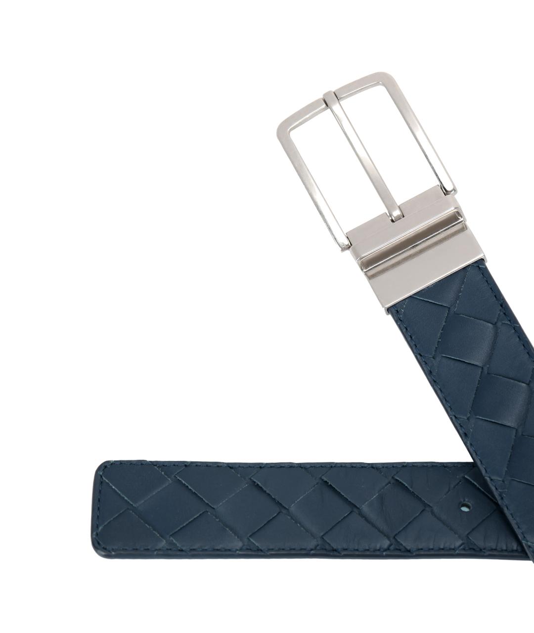 BOTTEGA VENETA Синий кожаный ремень, фото 4
