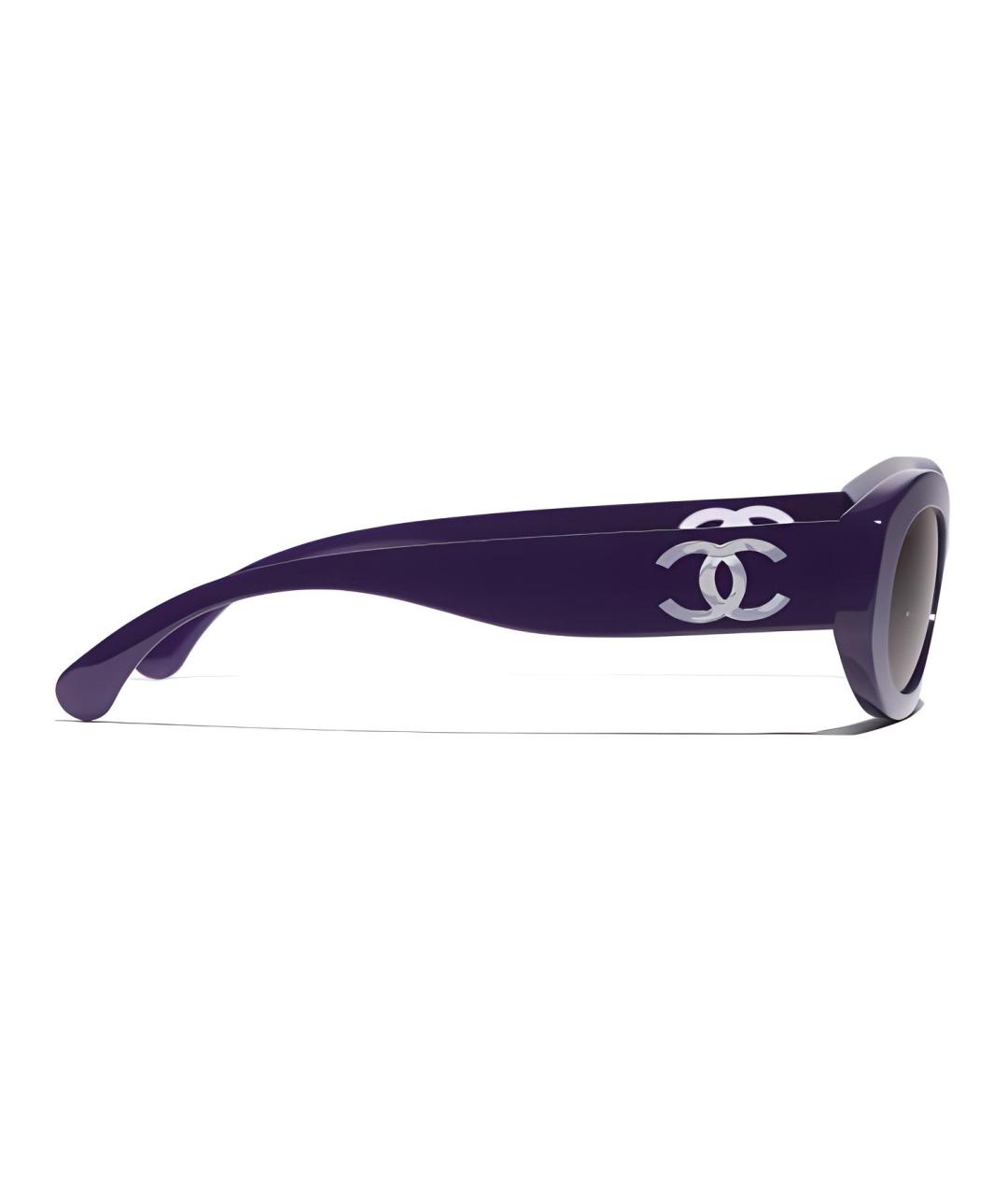CHANEL Фиолетовые пластиковые солнцезащитные очки, фото 3