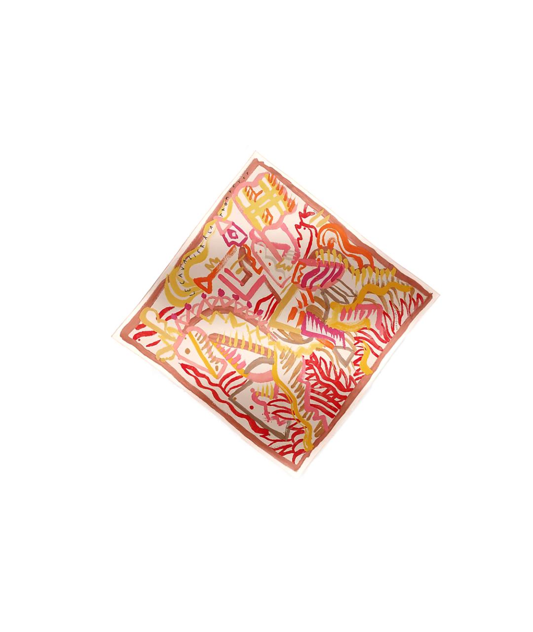 HERMES Красный шелковый шарф, фото 3