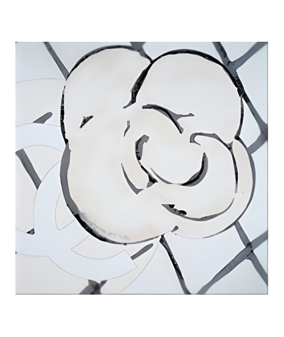 CHANEL Белый шелковый шарф, фото 2