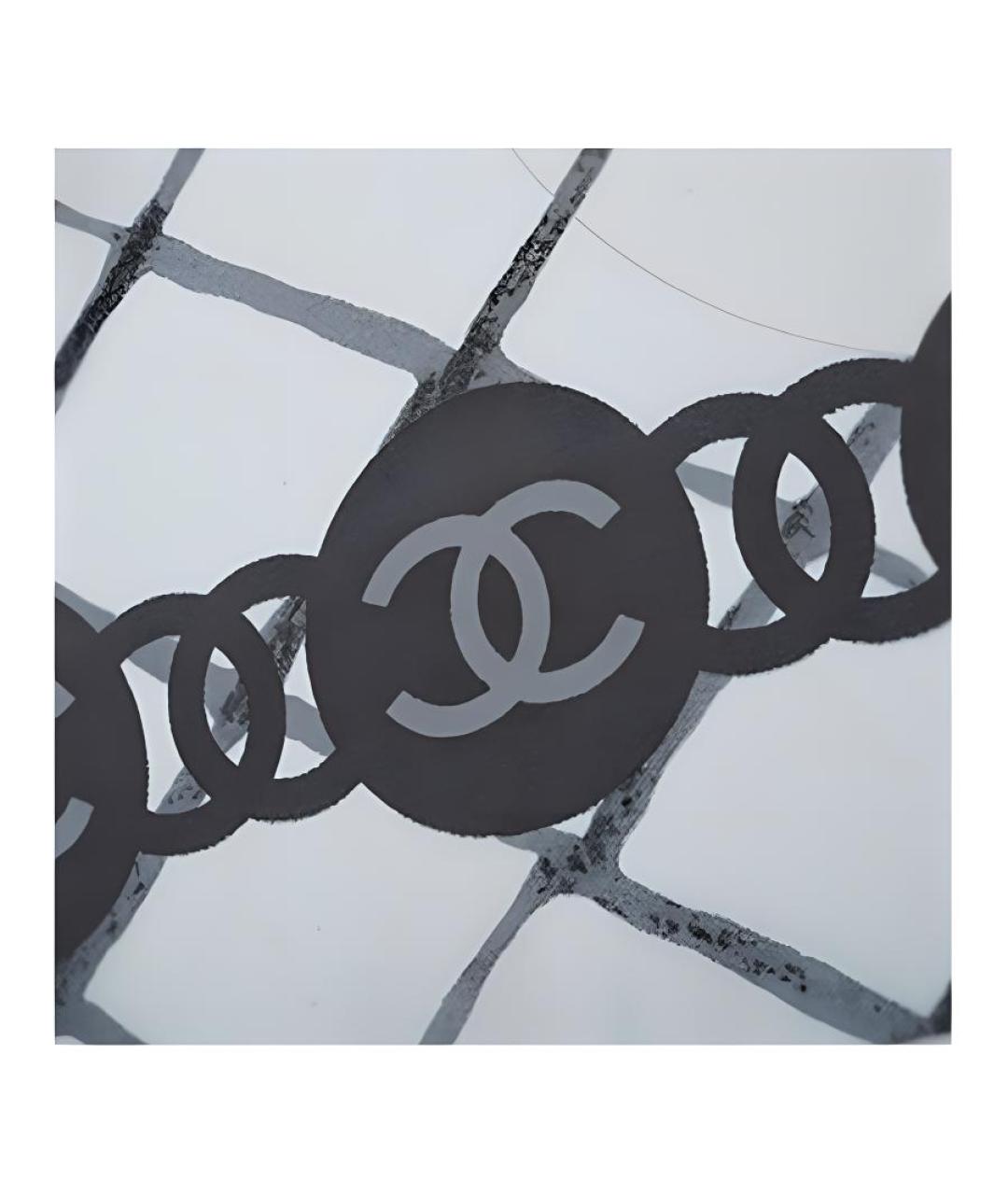 CHANEL Белый шелковый шарф, фото 3