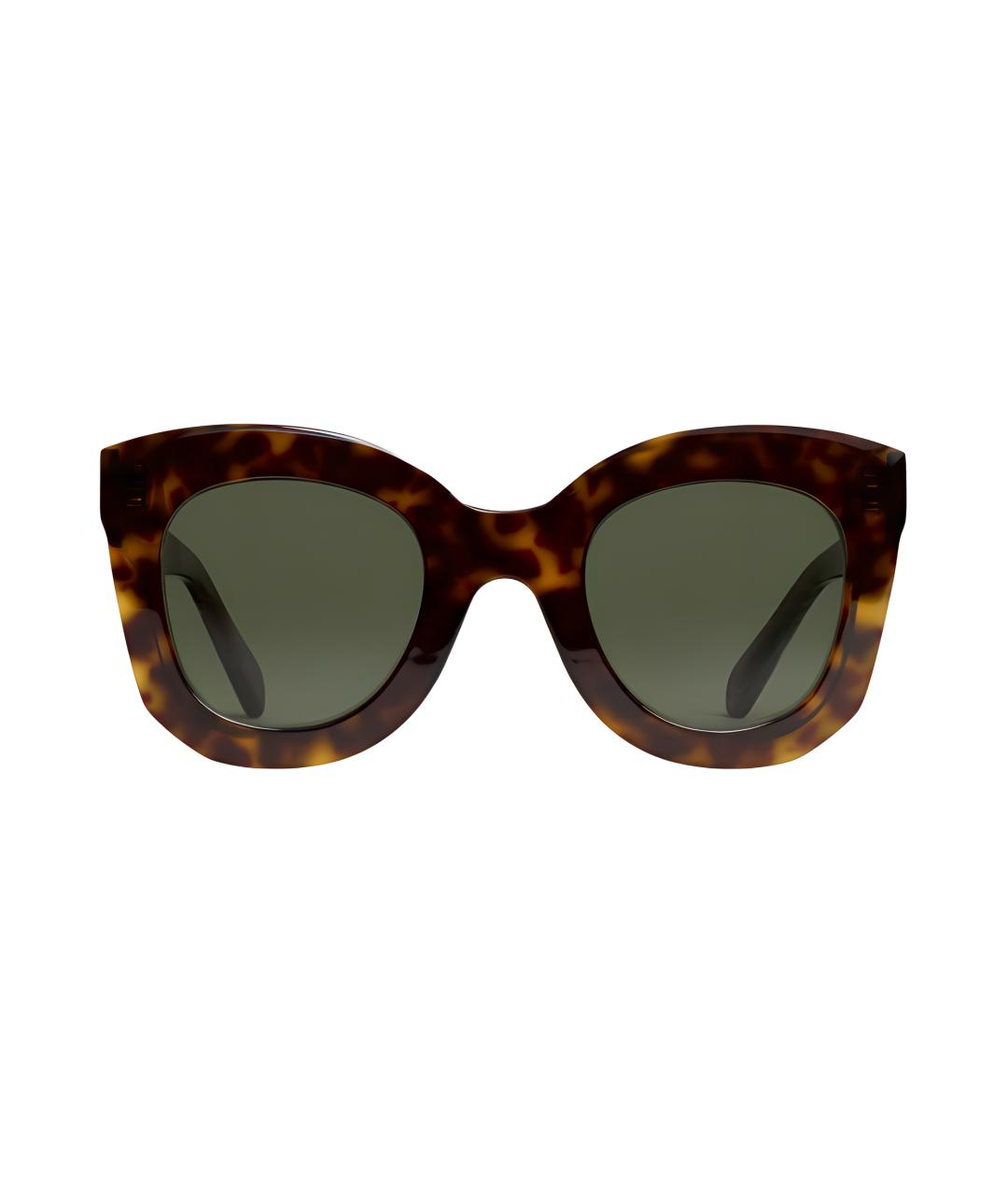 CELINE Коричневые пластиковые солнцезащитные очки, фото 2