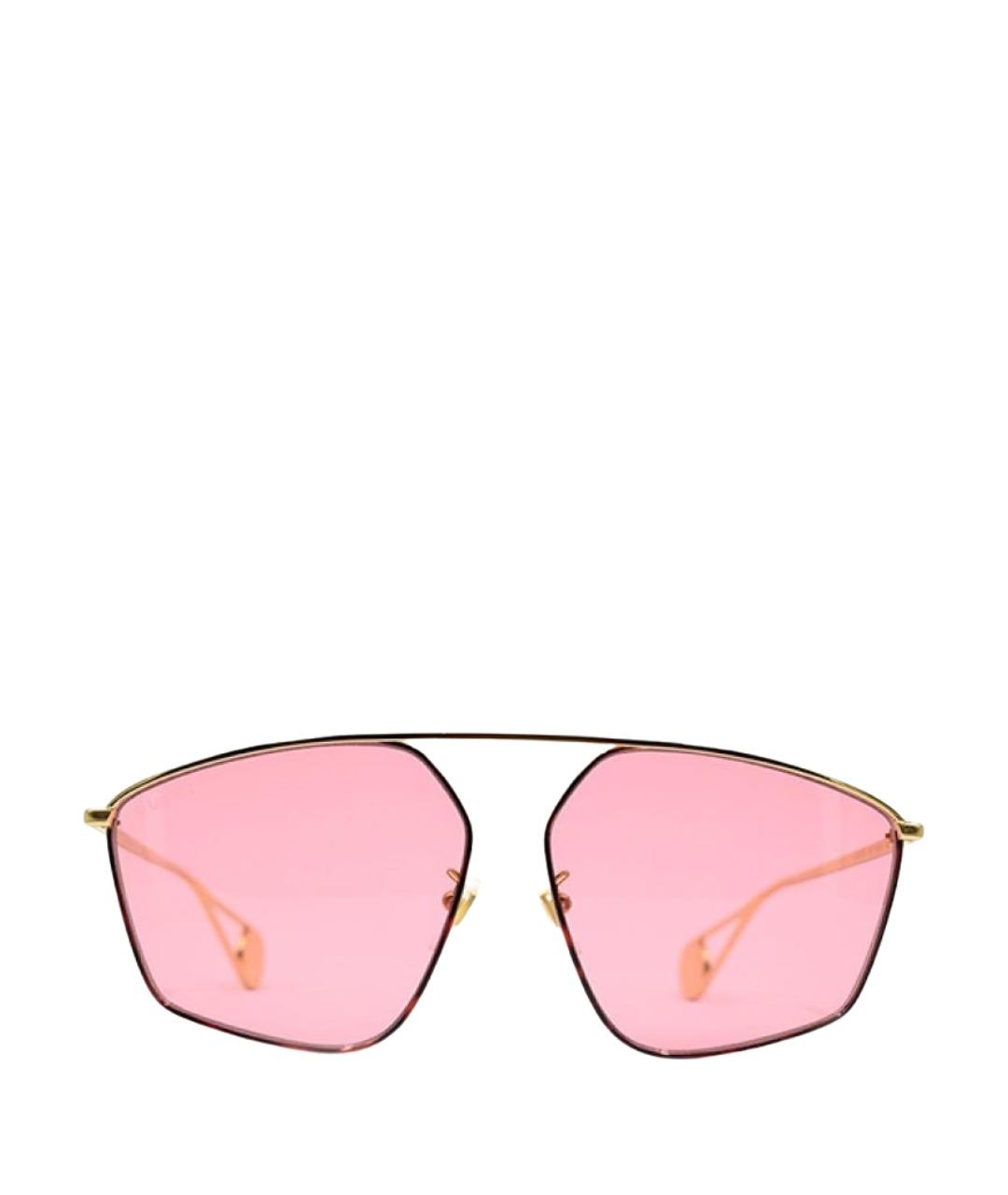 GUCCI Розовые металлические солнцезащитные очки, фото 1