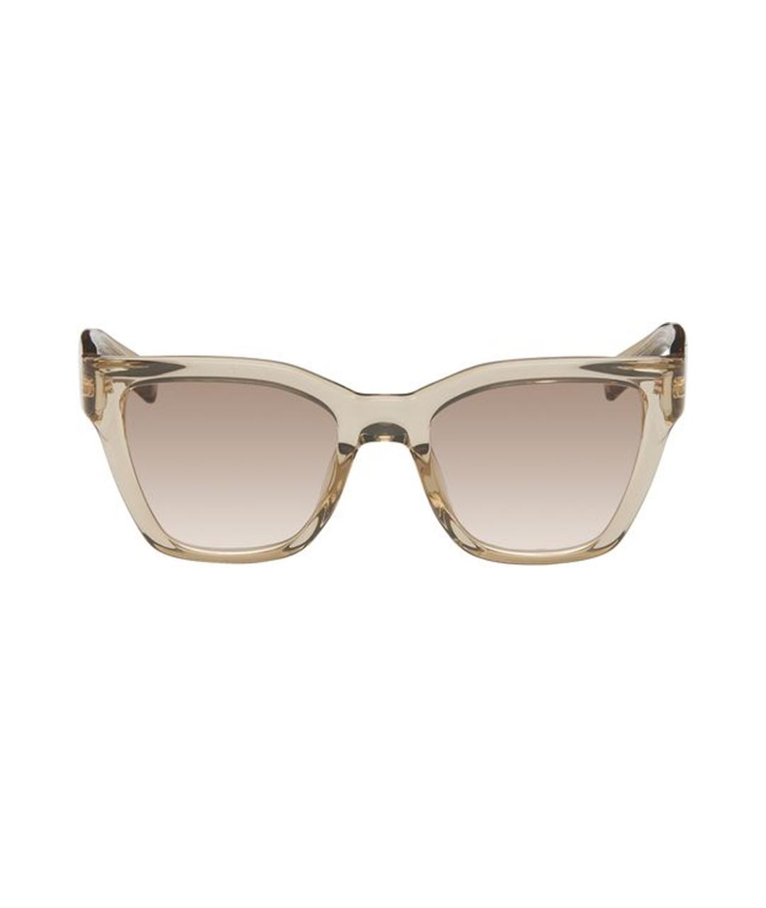 SAINT LAURENT Бежевые пластиковые солнцезащитные очки, фото 1