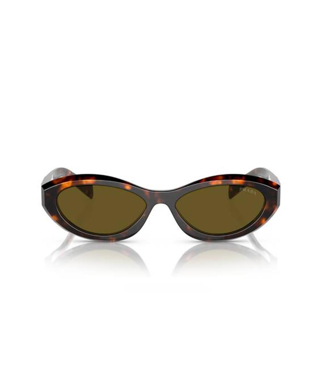 PRADA Коричневые пластиковые солнцезащитные очки, фото 2