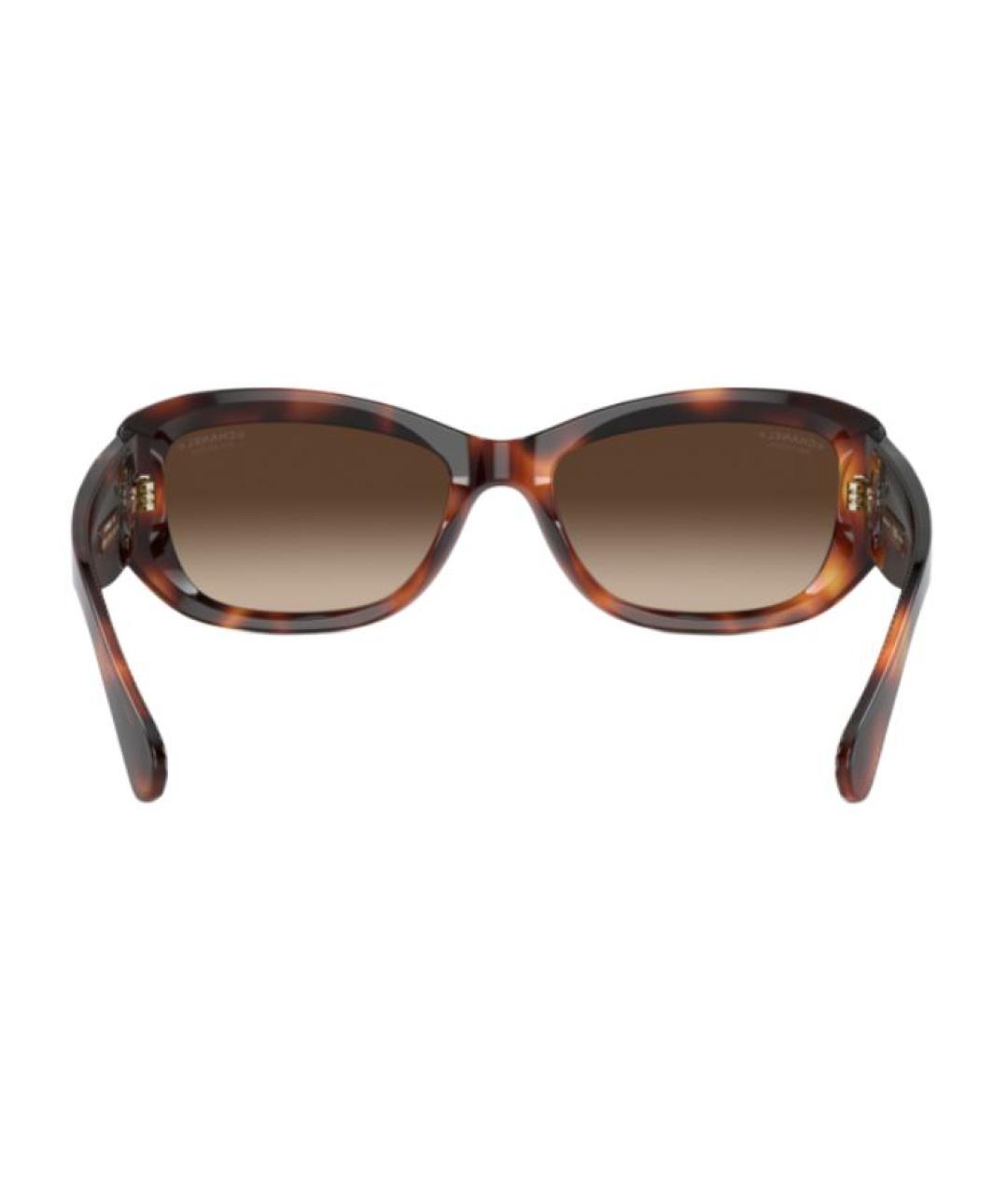 CHANEL Коричневые пластиковые солнцезащитные очки, фото 2