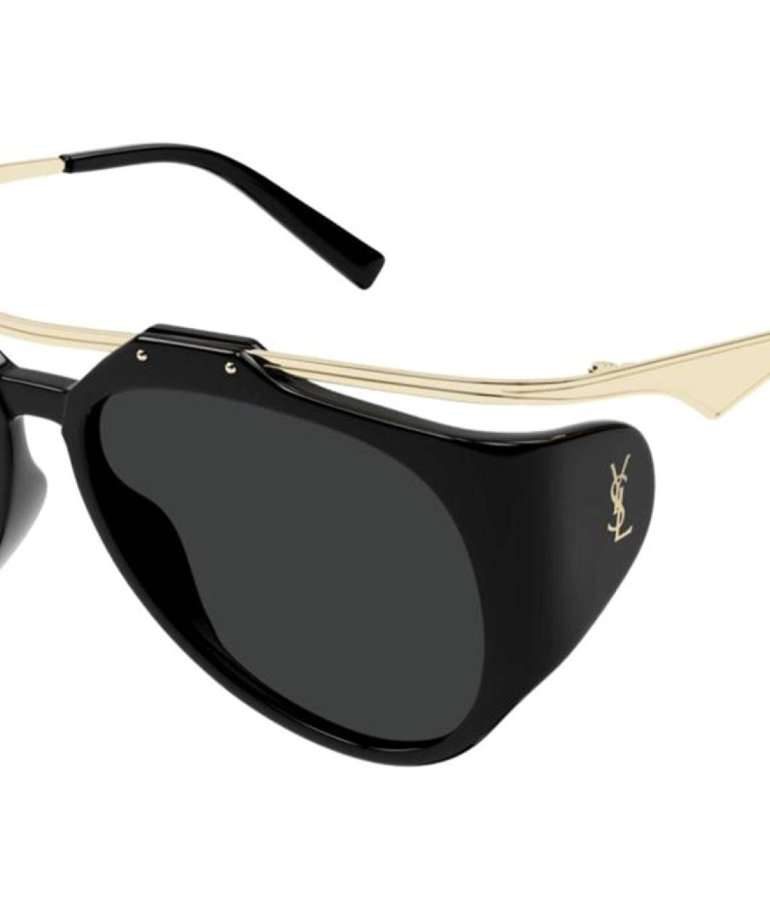 SAINT LAURENT Золотые металлические солнцезащитные очки, фото 3
