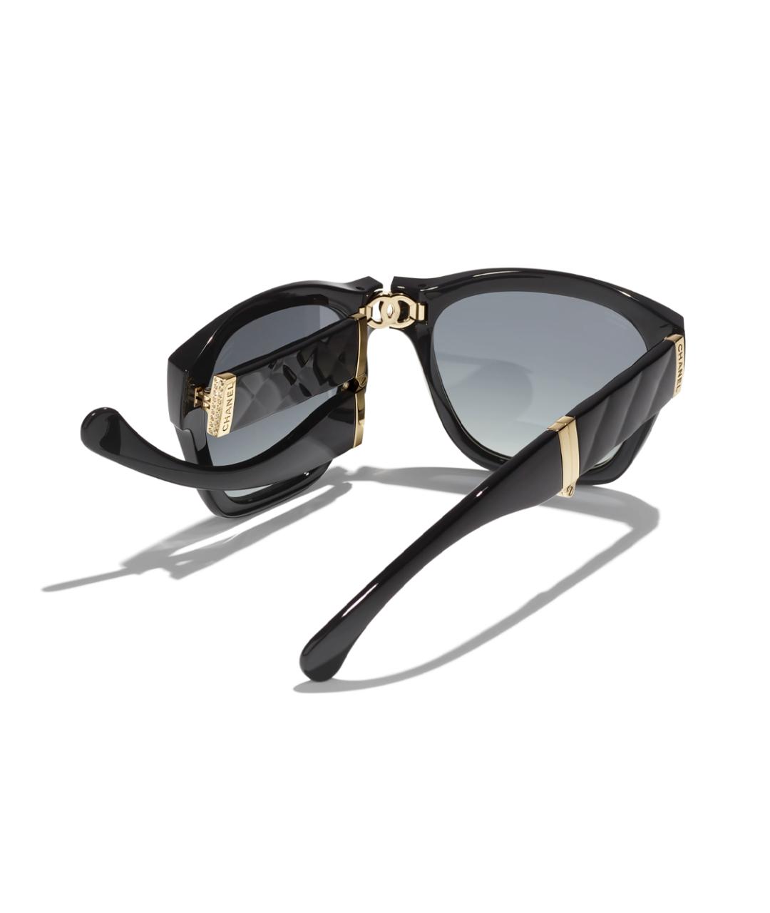 CHANEL Черные пластиковые солнцезащитные очки, фото 4