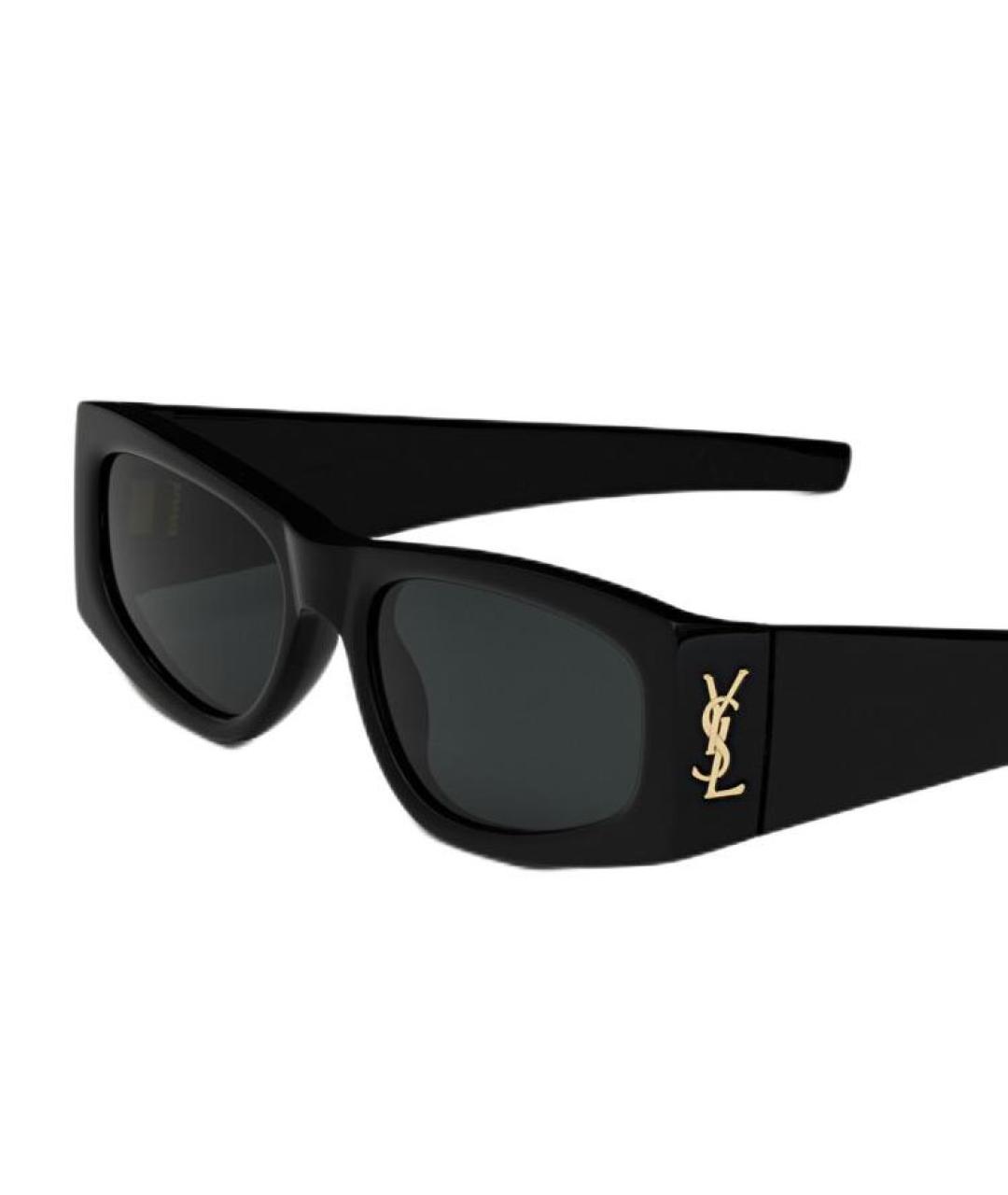 SAINT LAURENT Черные пластиковые солнцезащитные очки, фото 3