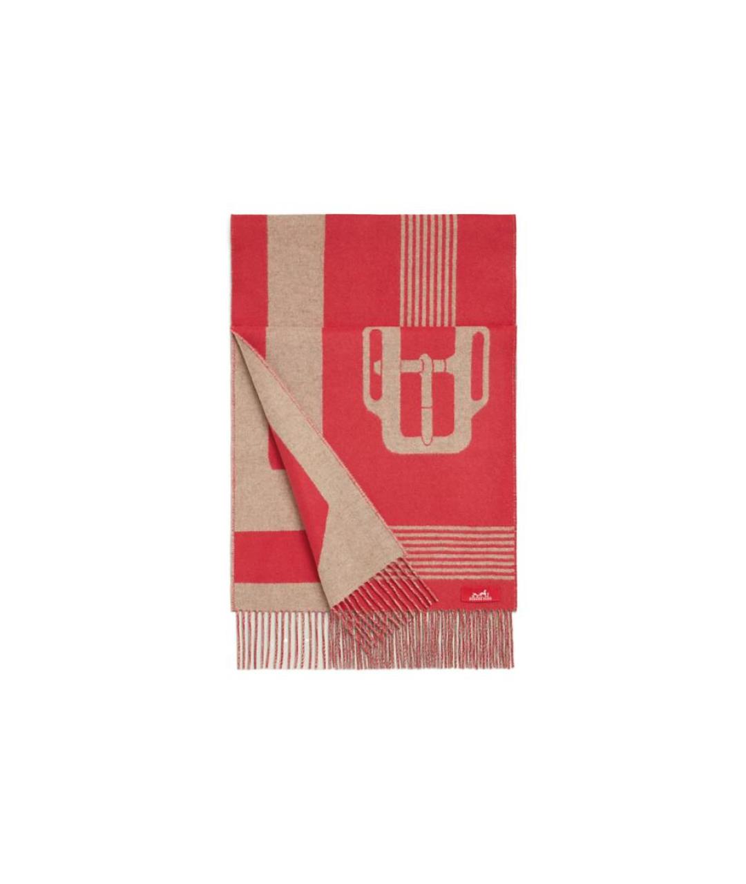 HERMES Красный шарф, фото 3