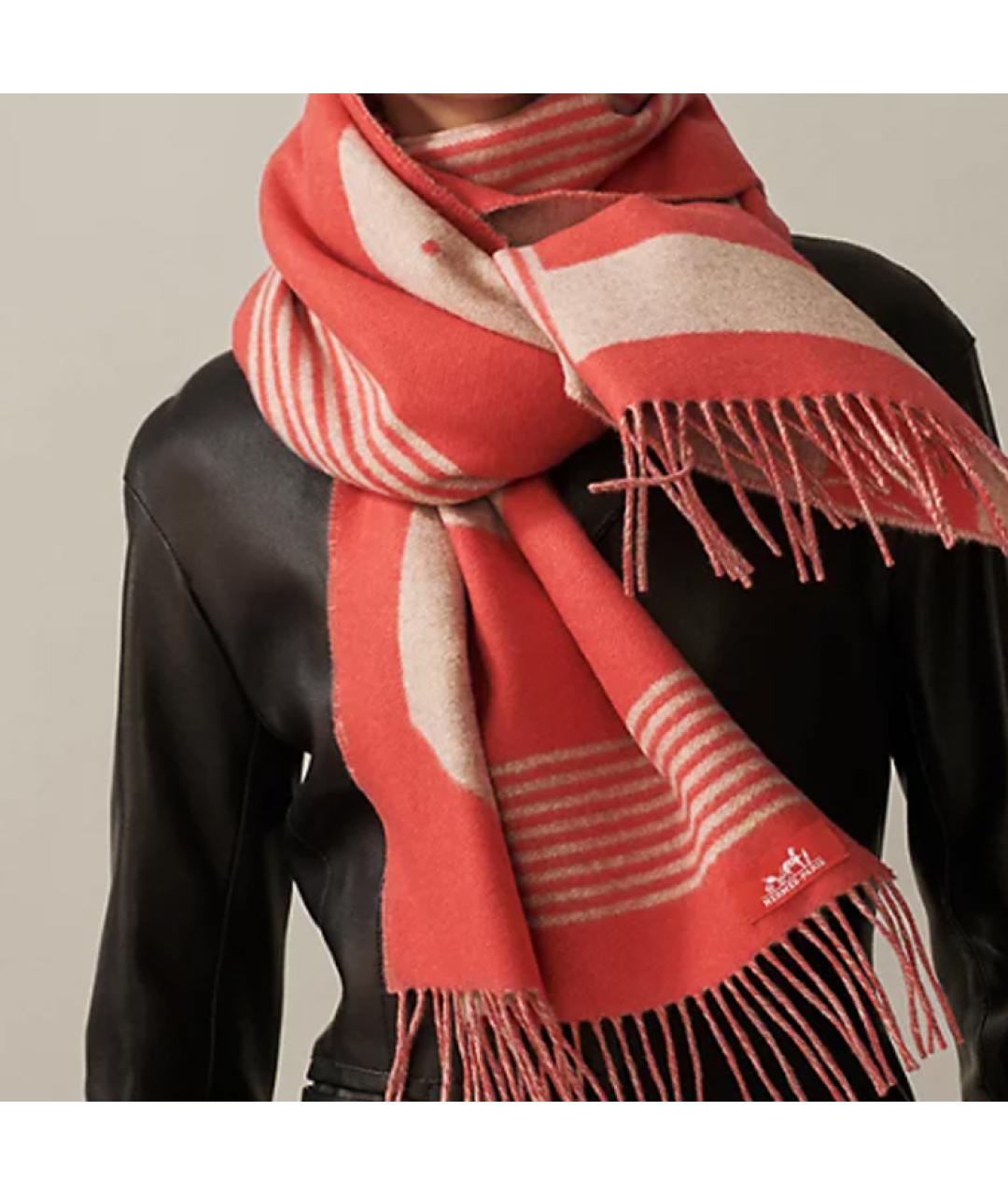 HERMES Красный шарф, фото 2