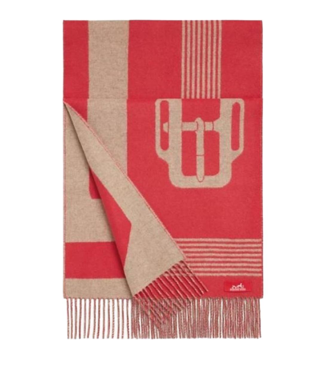 HERMES Красный шарф, фото 1