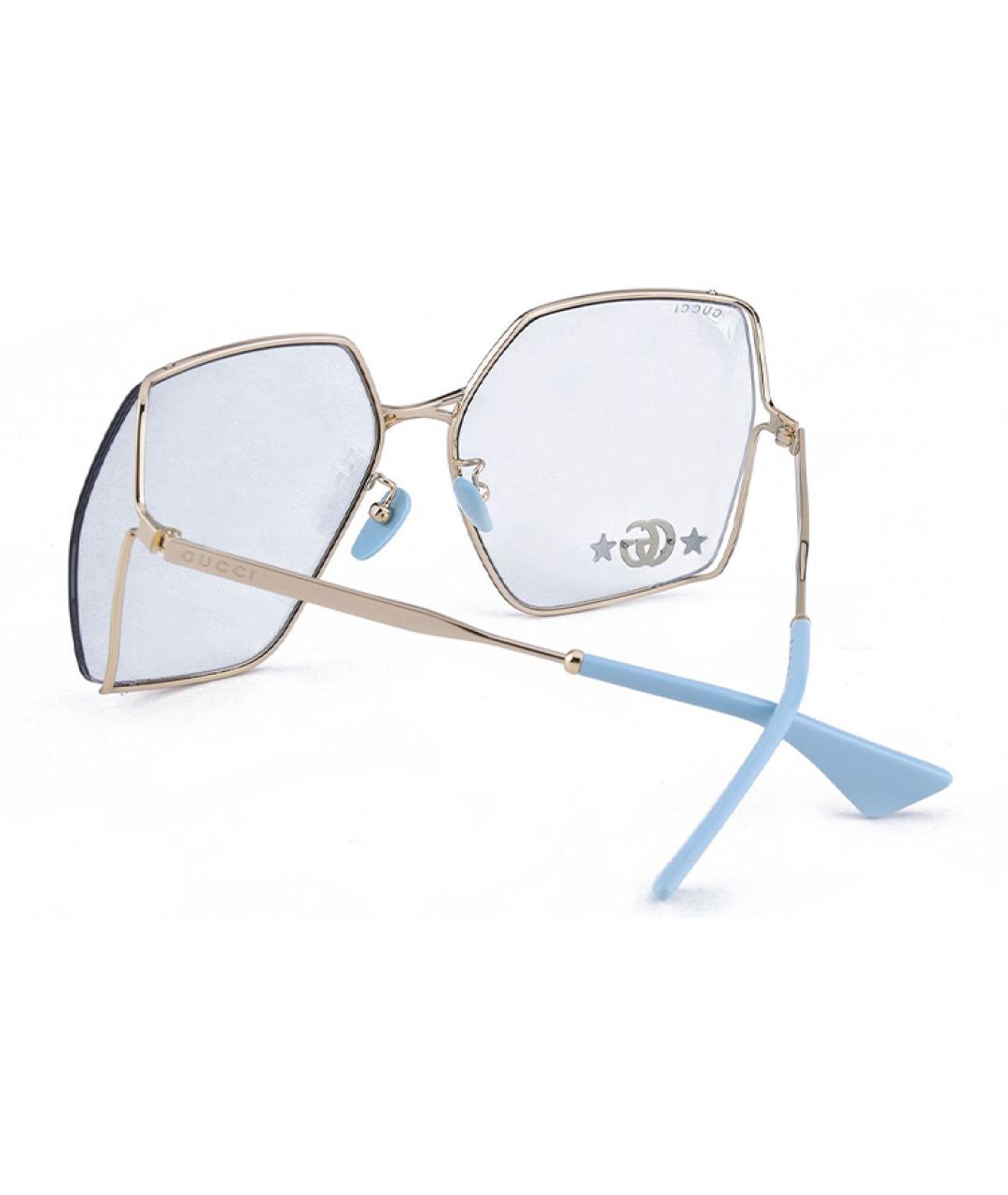 GUCCI Голубые металлические солнцезащитные очки, фото 3