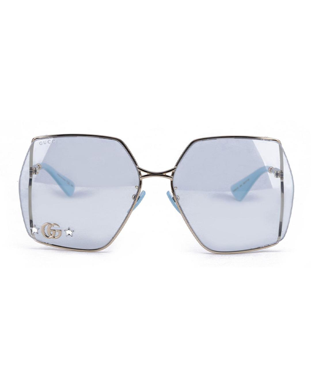 GUCCI Голубые металлические солнцезащитные очки, фото 2