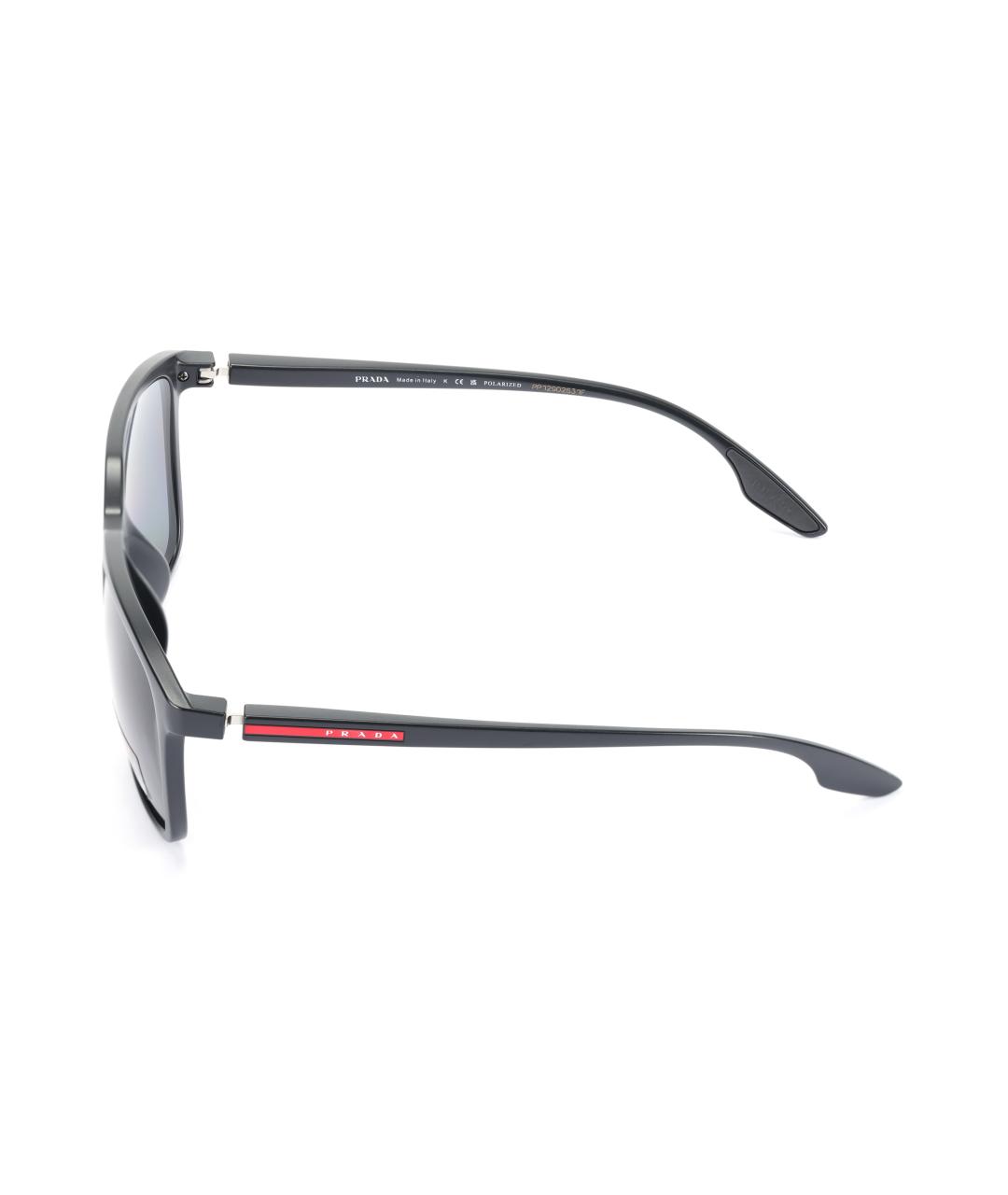 PRADA Черные пластиковые солнцезащитные очки, фото 2