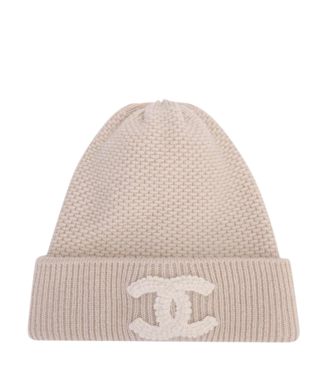 CHANEL Бежевая шапка, фото 1