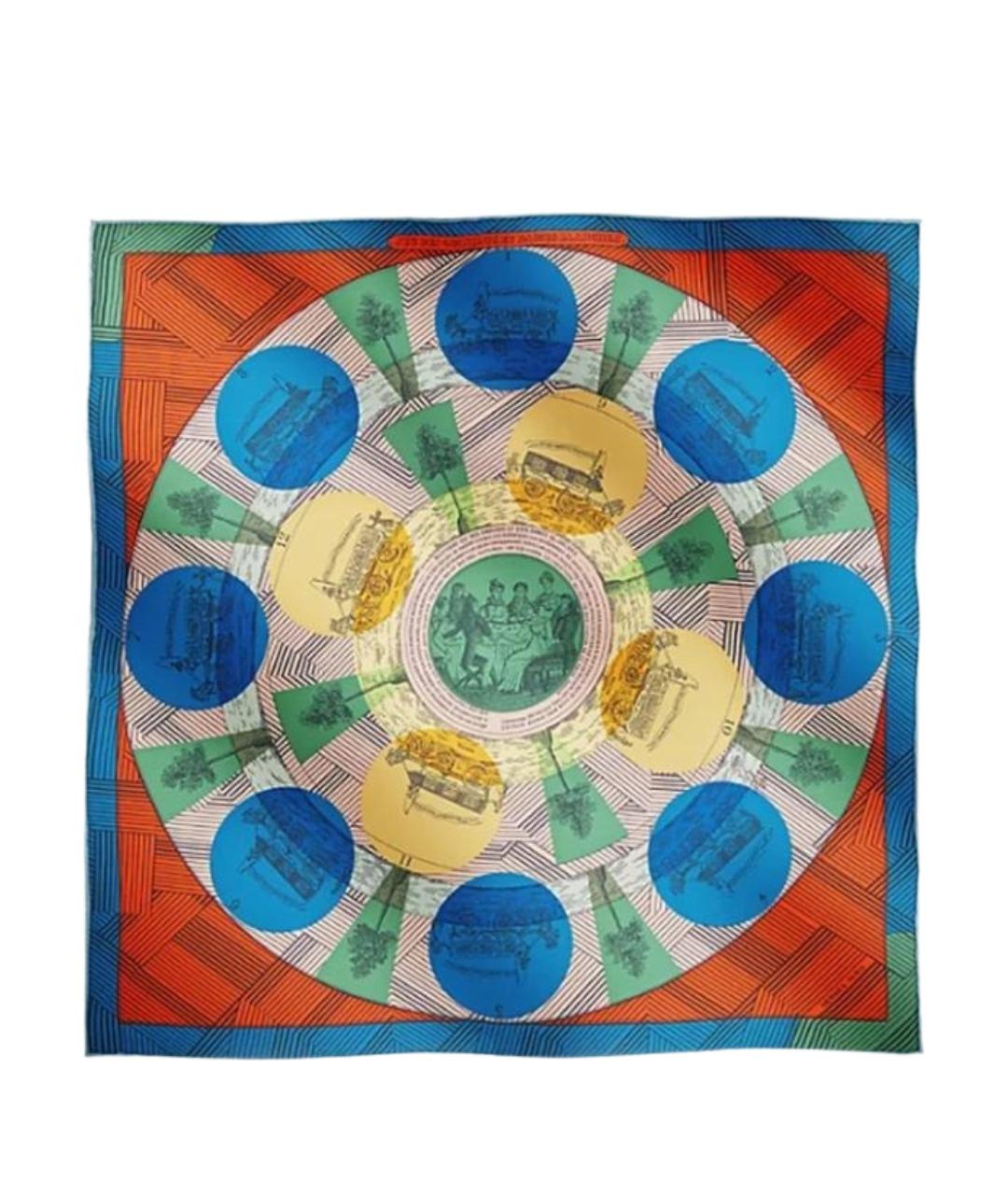 HERMES Мульти шелковый шарф, фото 1