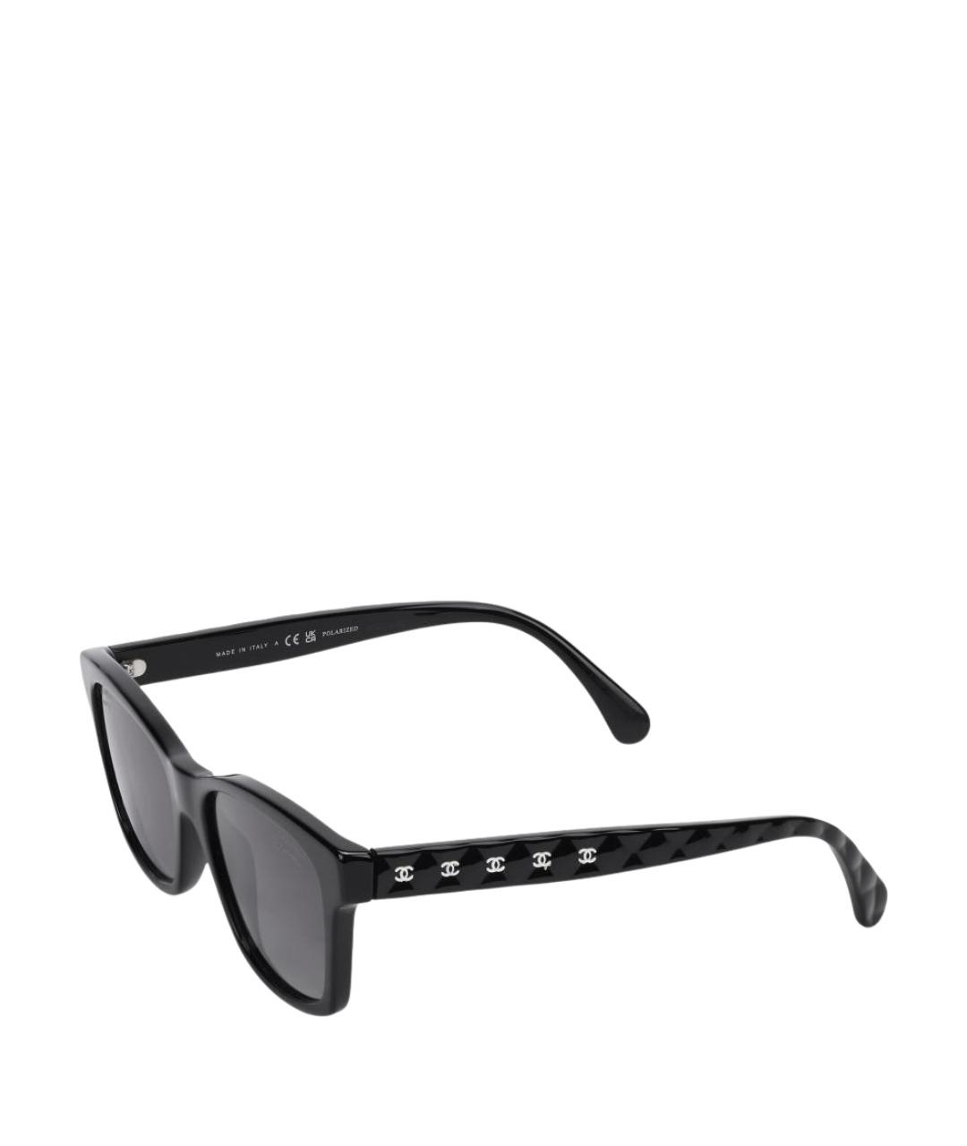 CHANEL Черные пластиковые солнцезащитные очки, фото 1