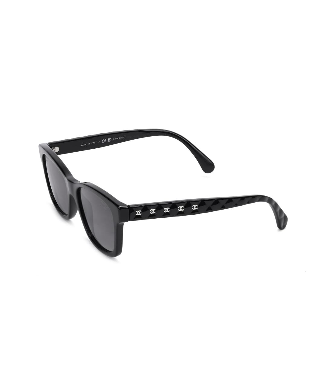 CHANEL Черные пластиковые солнцезащитные очки, фото 5