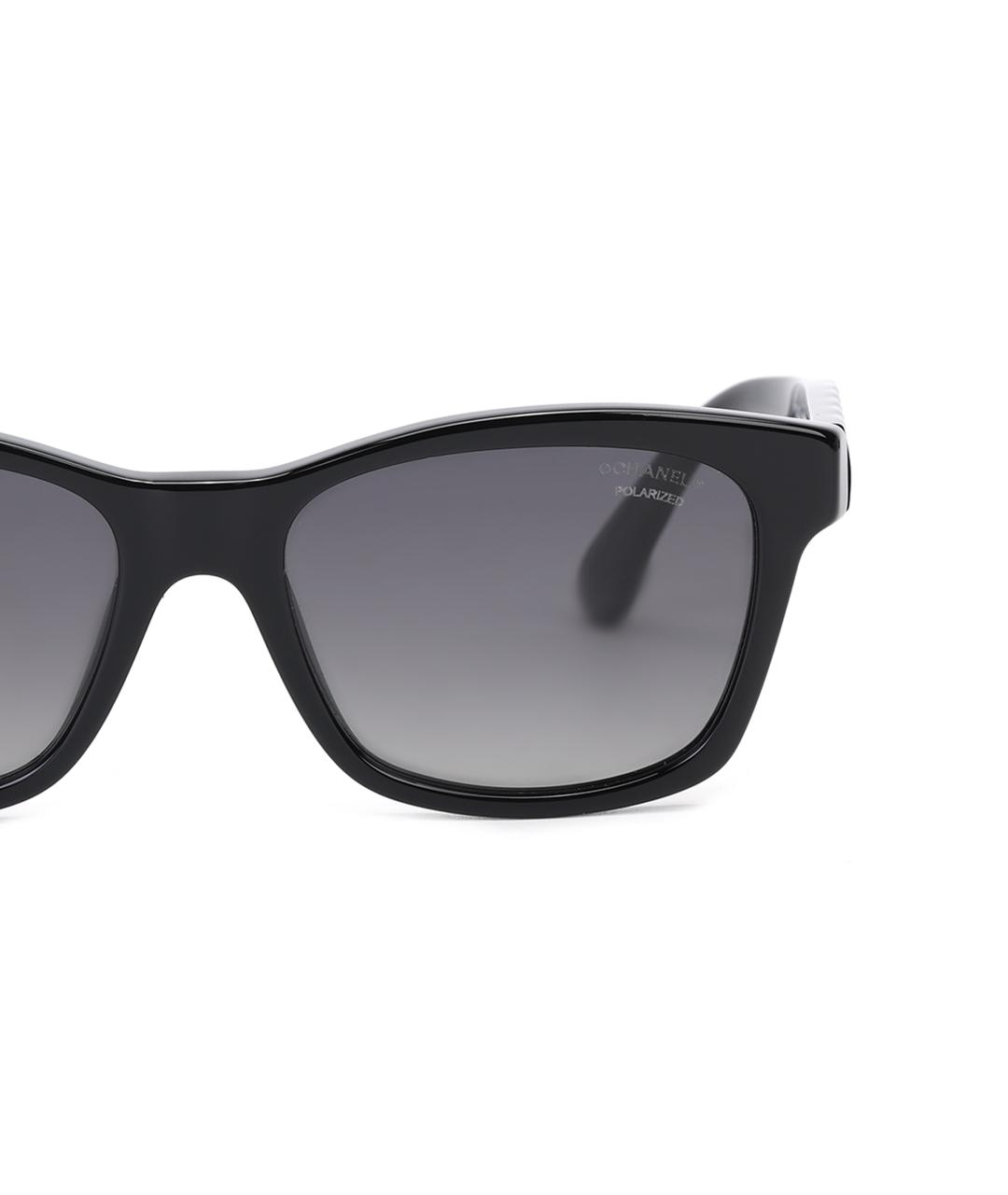 CHANEL Черные пластиковые солнцезащитные очки, фото 4