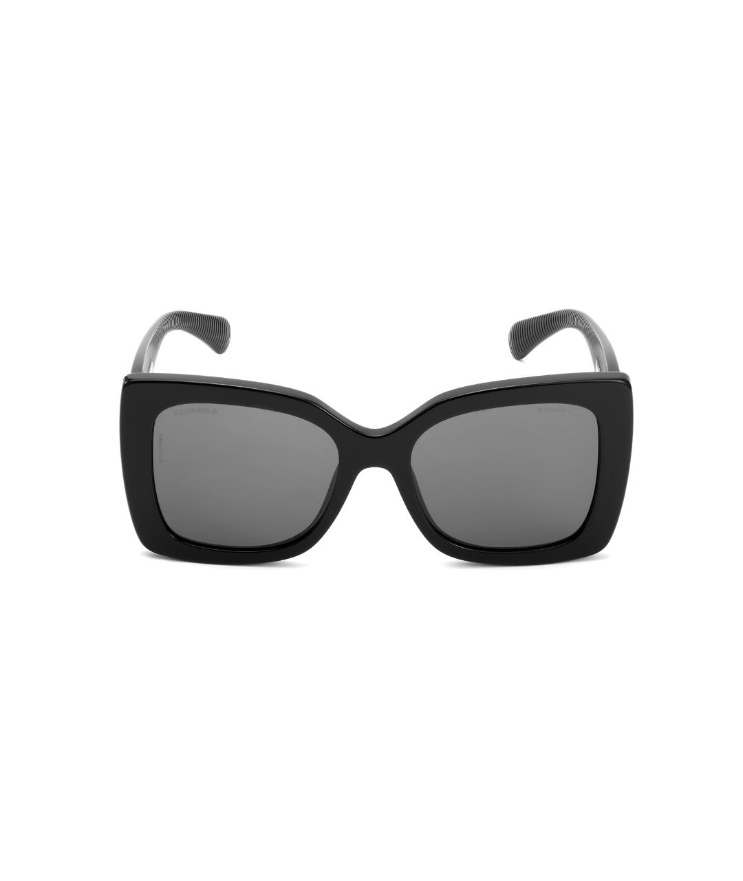 CHANEL Черные пластиковые солнцезащитные очки, фото 1