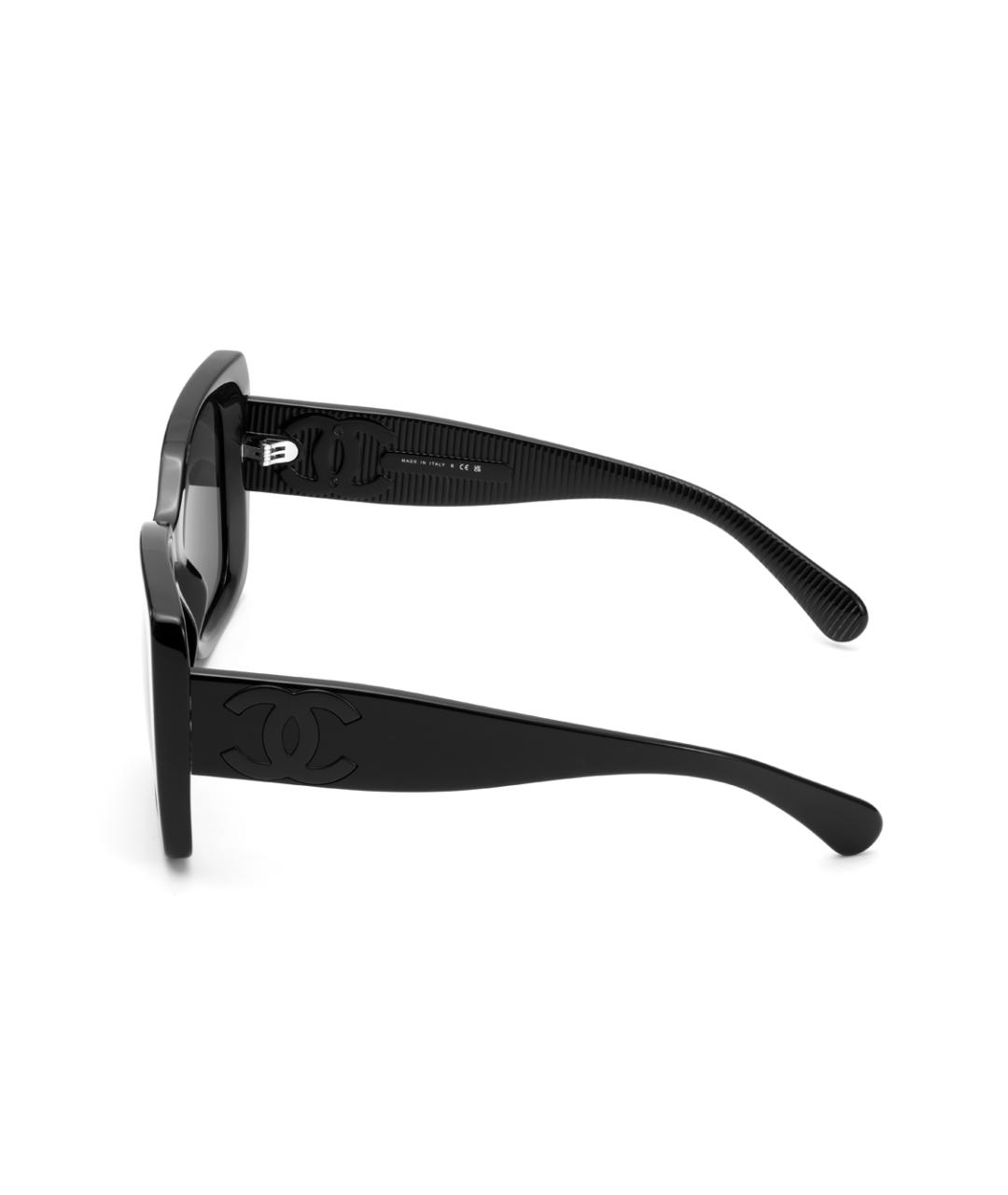 CHANEL Черные пластиковые солнцезащитные очки, фото 3